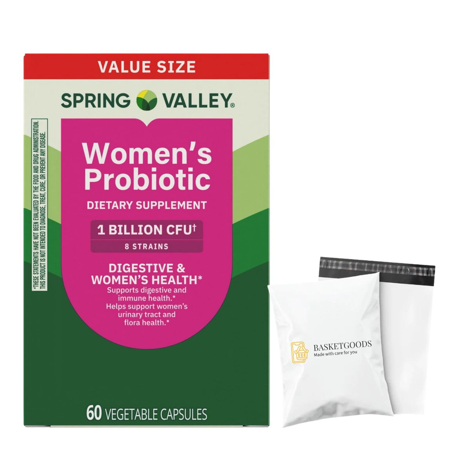 BASKETGOODS Probiotics for Women Capsules Digestive Health, 60 Capsules