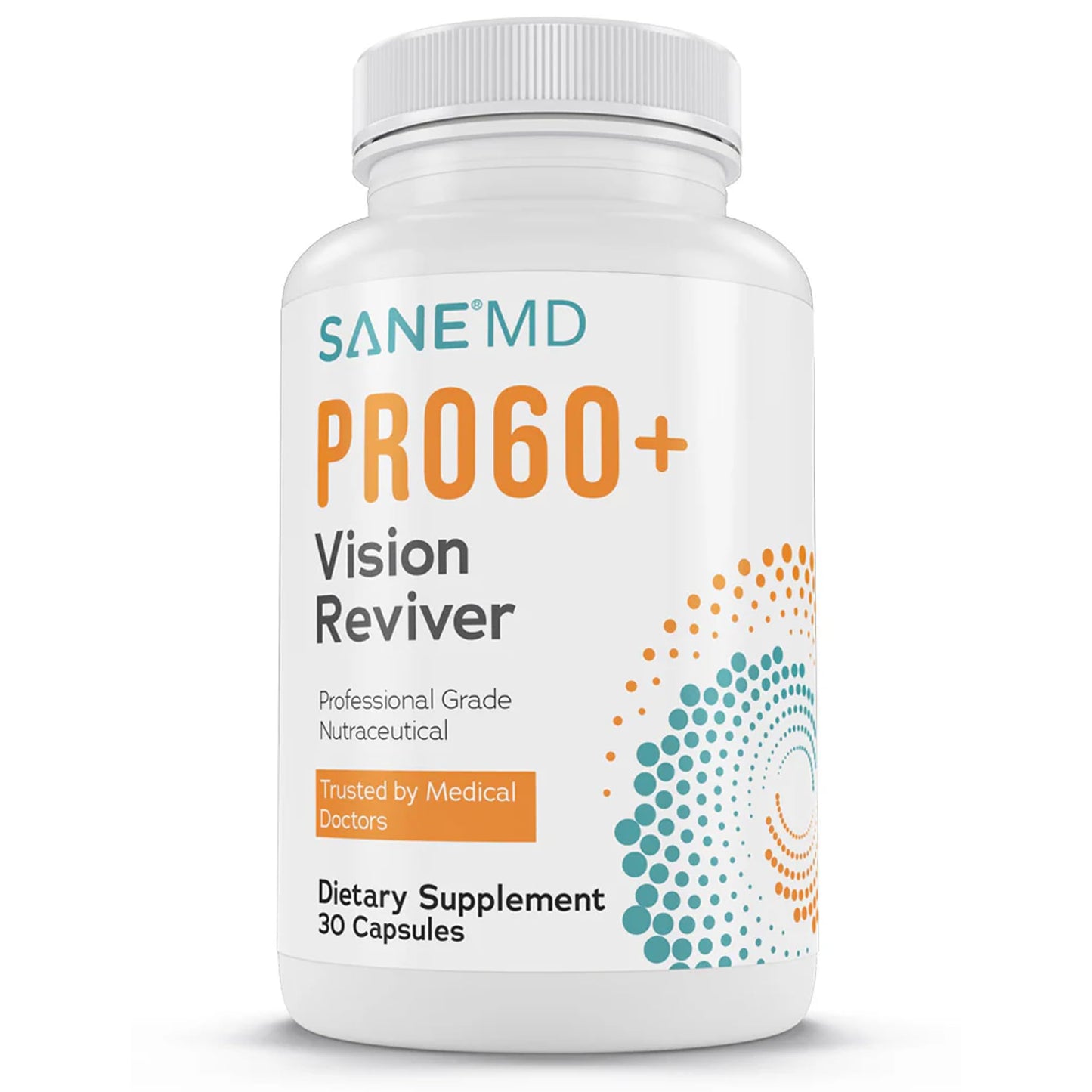 SANE MD PRO60+ Vision Reviver™ Eye Supplement for Adults 60+ with Lutein, Zeaxanthin & Astaxanthin 30 Capsules