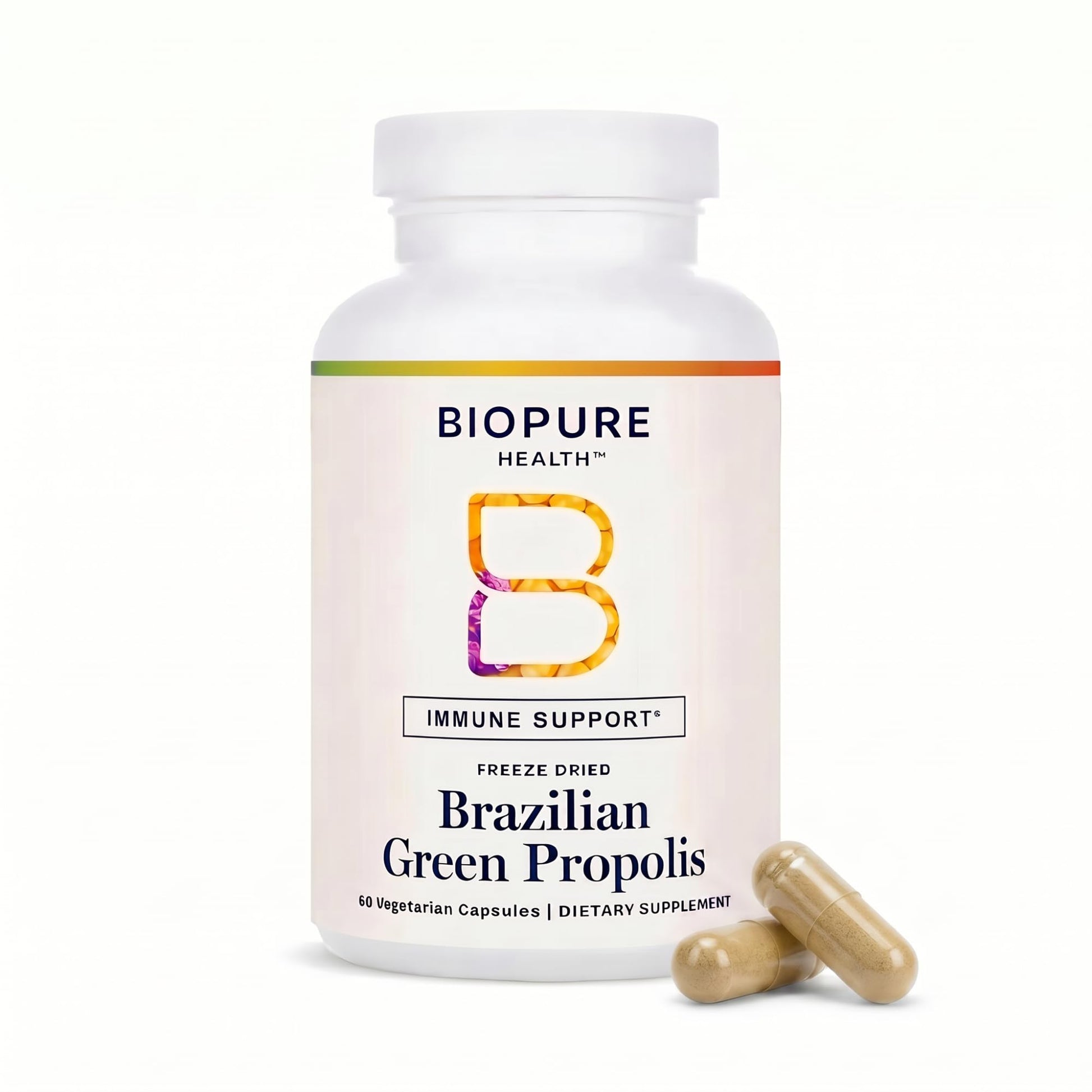 BioPure Brazilian Green Propolis Pure Propolis Extract – Natural Freeze-Dried Extract with Atrepillin-C and Phenols to Support Respiratory, Gastrointestinal, and Immune Function, 60 Capsules