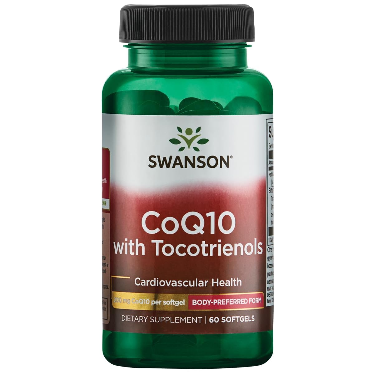 Swanson CoQ10 200 mg with 20 mg Tocotrienols Softgels, 60 Count