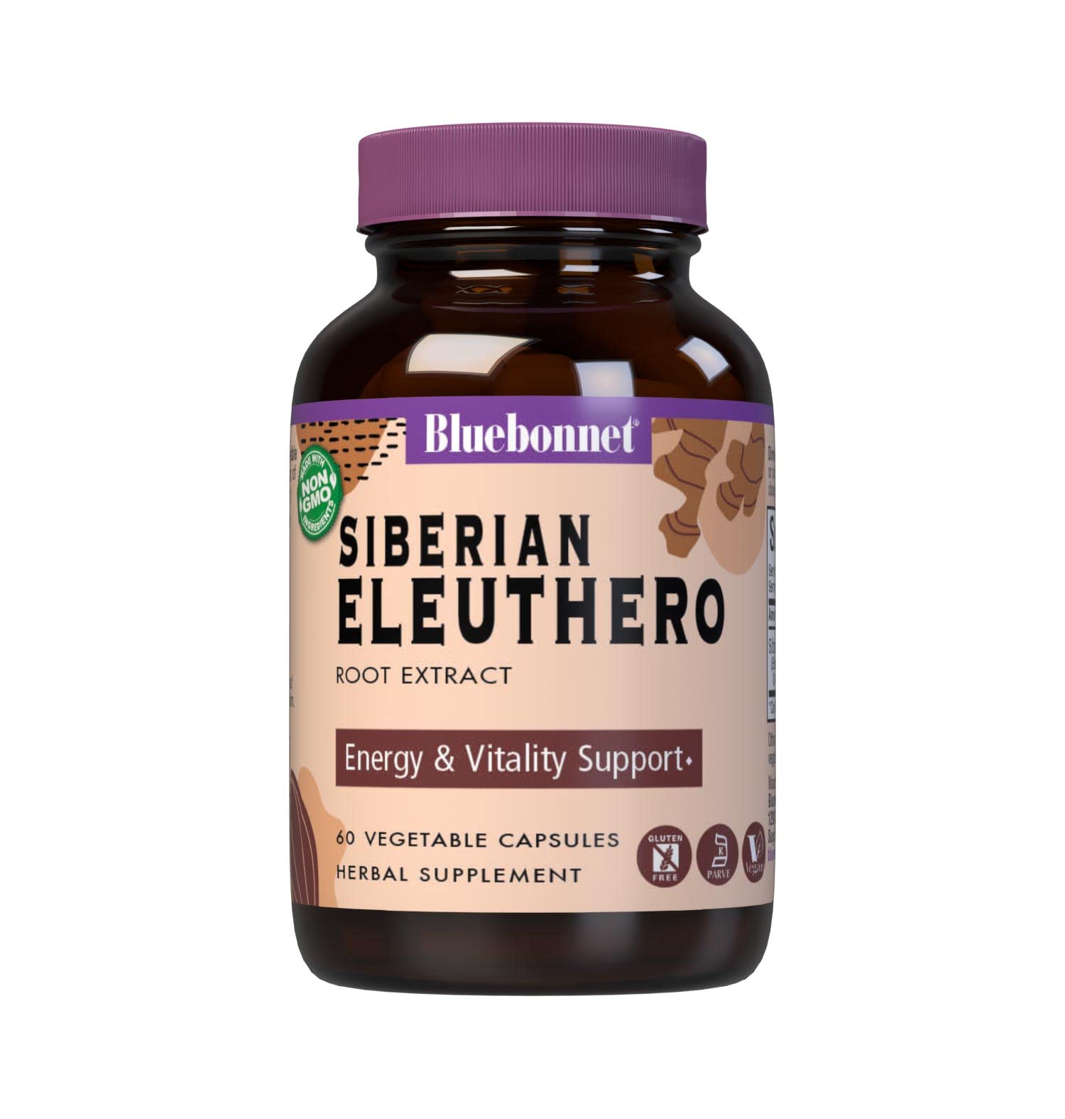 BlueBonnet Siberian Eleuthero Root Extract Supplement Capsules, 60