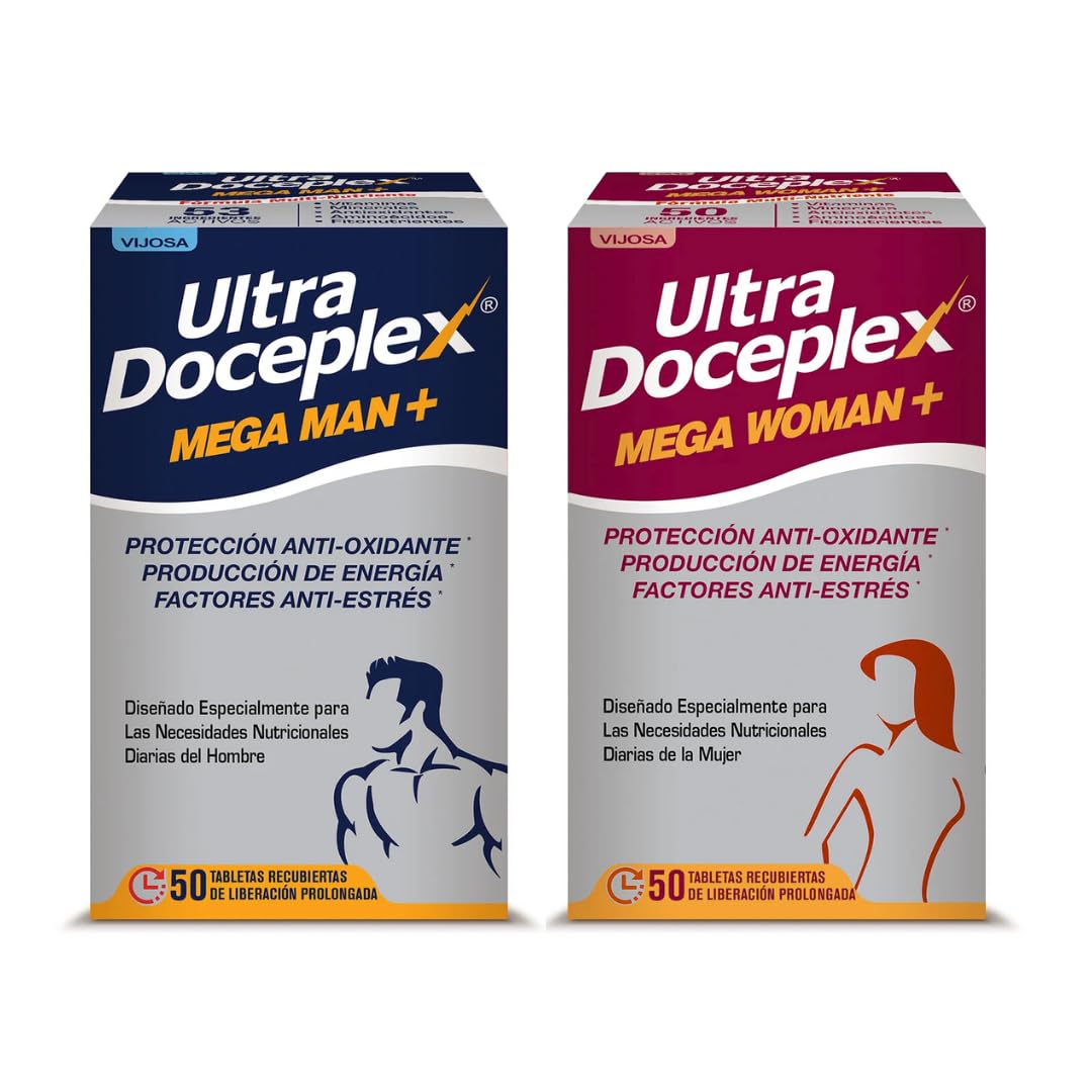 VIJOSA Ultra Doceplex Mega Man+ & Mega Woman+ Prolonged-Release Tablets, 50 Count