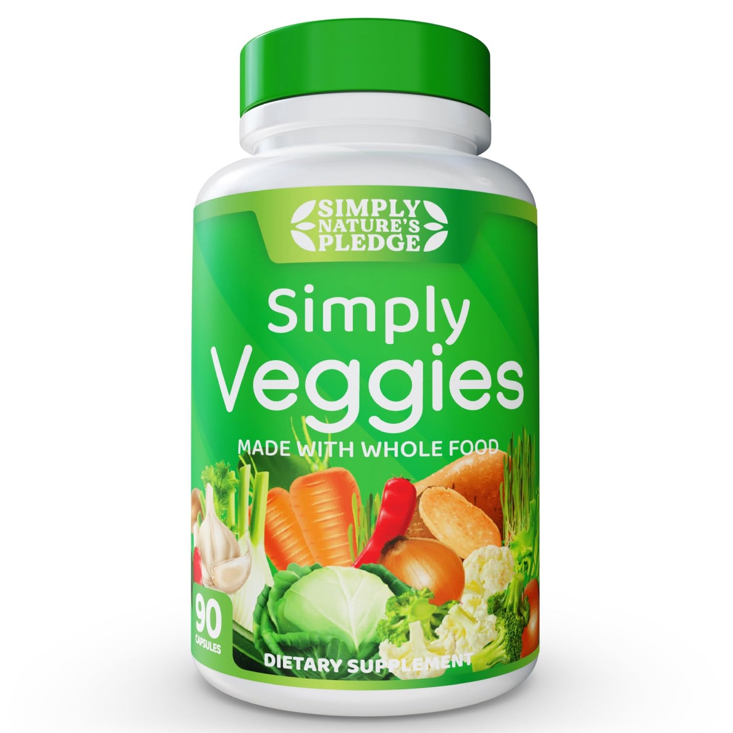 Simply Nature's Pledge Beta Carotene with 18 Vegetables Whole Food Blend Capsules, 90 Count