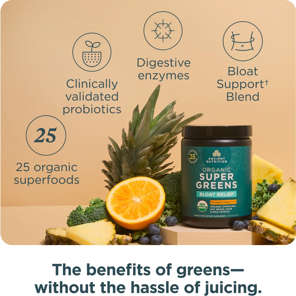 Ancient Nutrition Organic SuperGreens Powder 8.6 oz