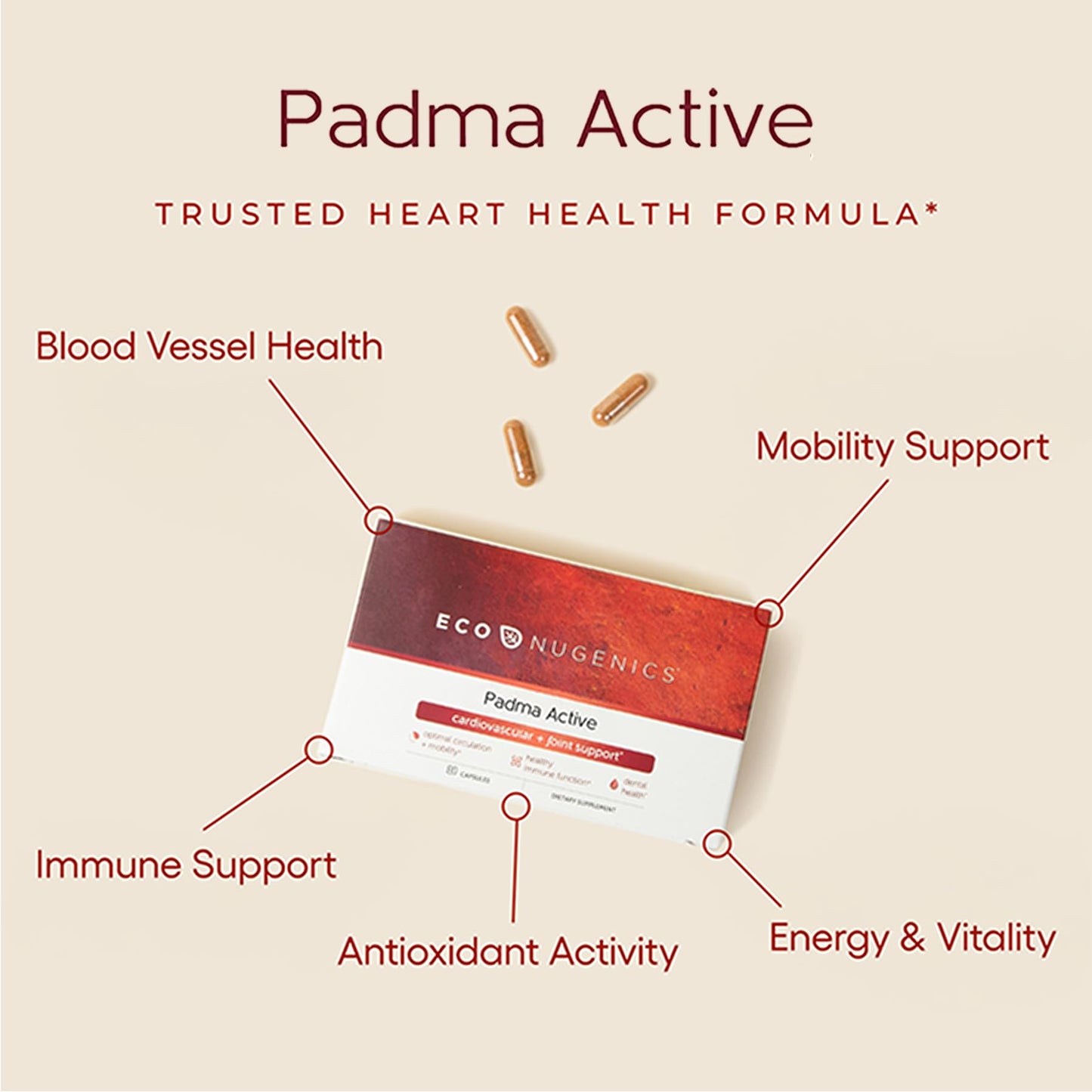 EcoNugenics Padma Active for Women & Men Capsule 100 Count