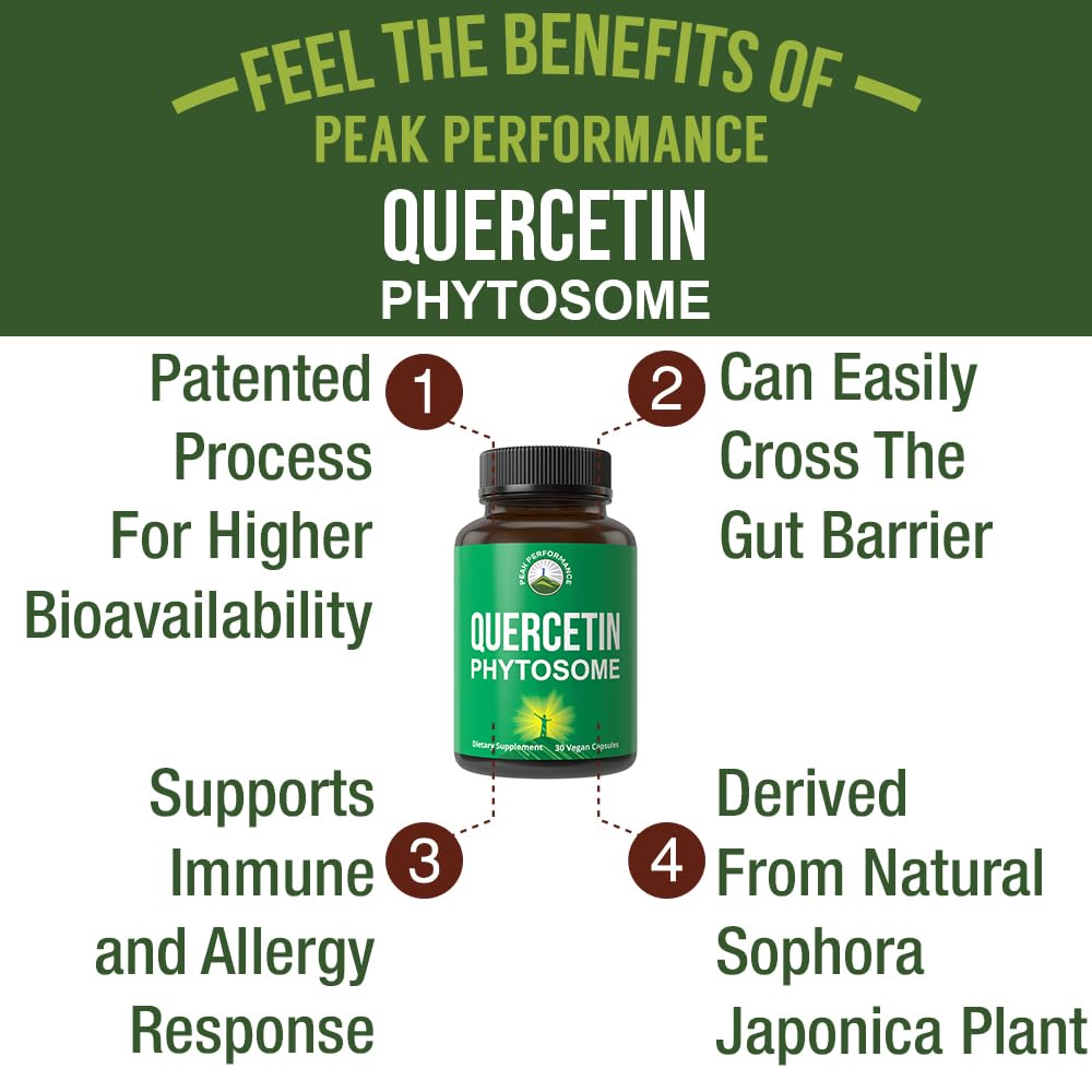 Peak Performance Quercetin Phytosome Vegan Capsules 250mg, 30 Count