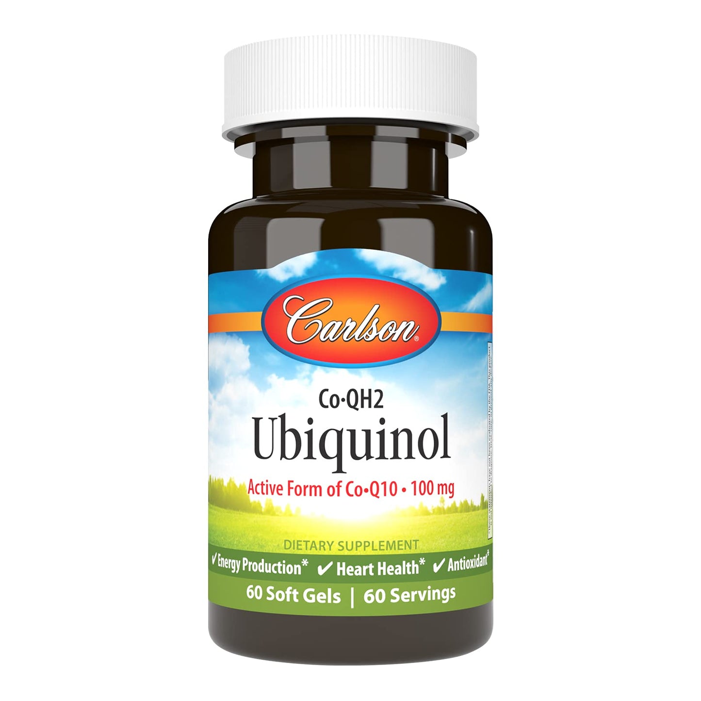 Carlson Co-QH2 Ubiquinol, Active Form of Co-Q10 100 mg Softgels, 60 Count