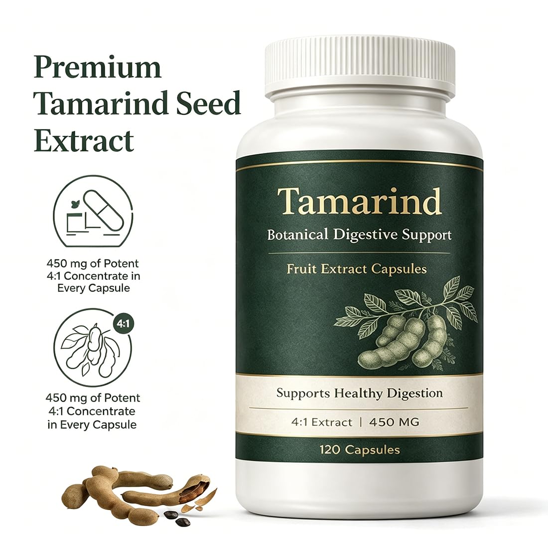 Guliqi Tamarind Seeds Extract Supplement Capsules 120 Count