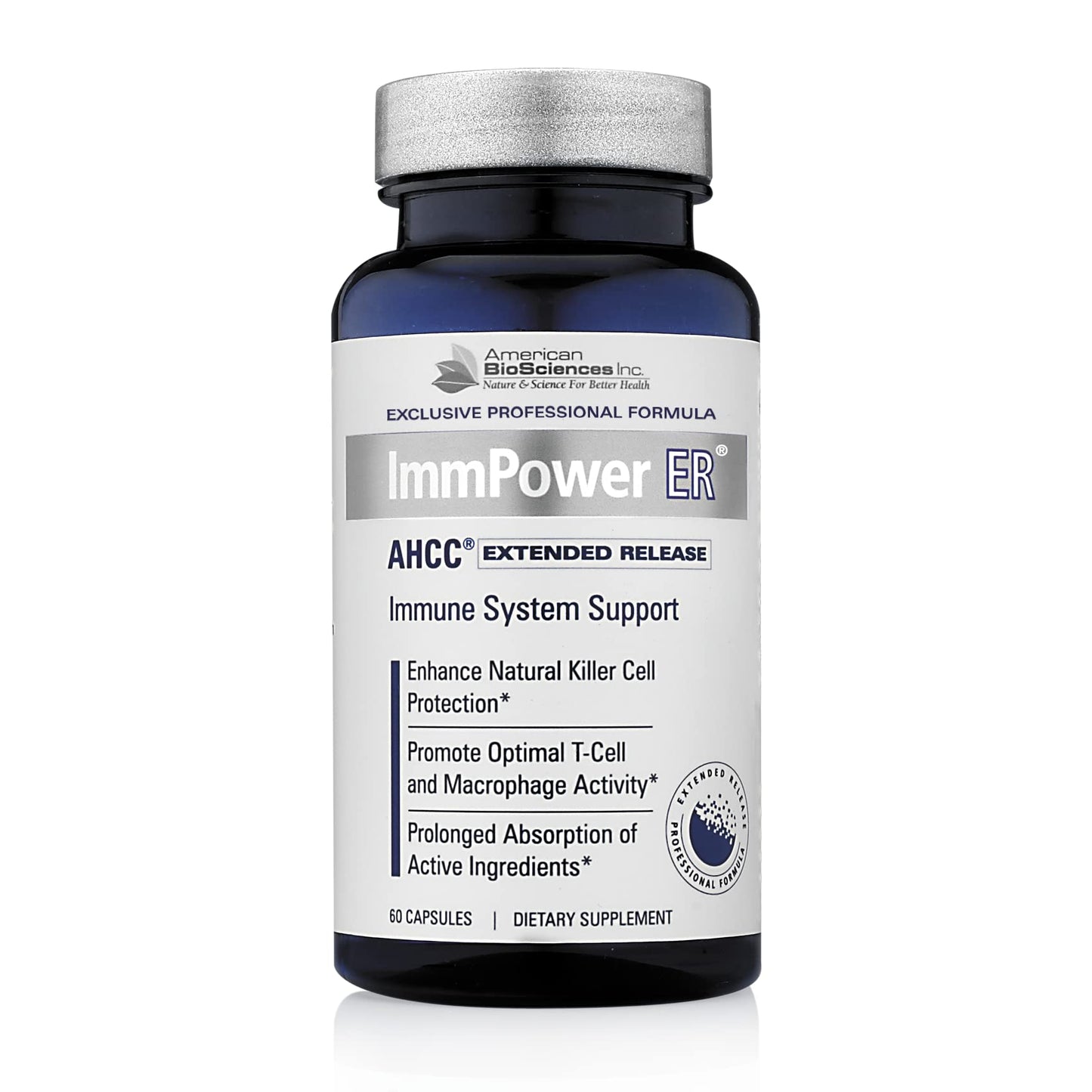 American BioSciences Imm Power ER AHCC (Extended Release) Immune Support Mushroom Supplement 60 Capsules