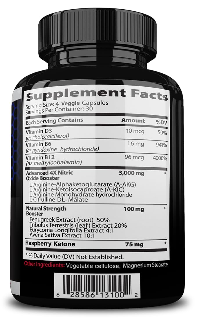 NITROCUT Pre Workout Supplement Capsules, 120 Count