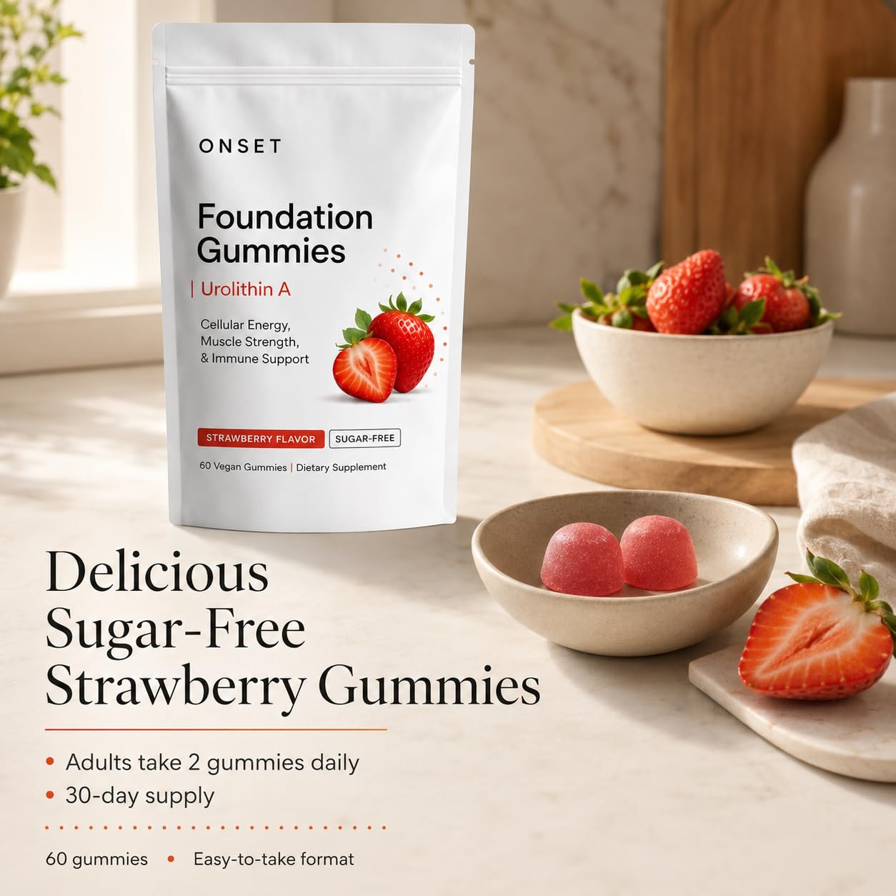 ONSET Foundation Gummies, Urolithin A Gummies, 60 Count