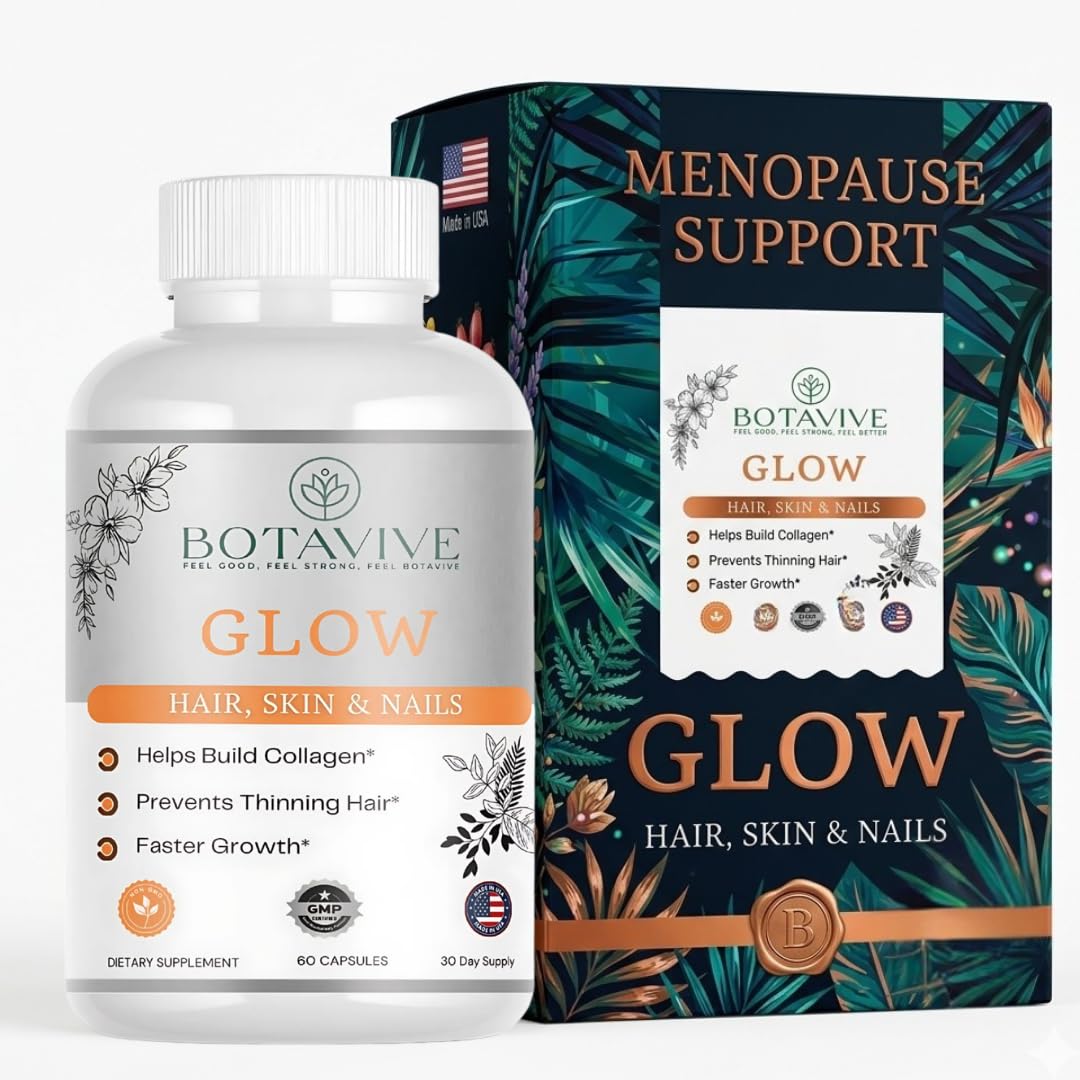 Botavive Glow Menopause Hair & Skin Supplement for Women Over 40 Capsules 60 Count