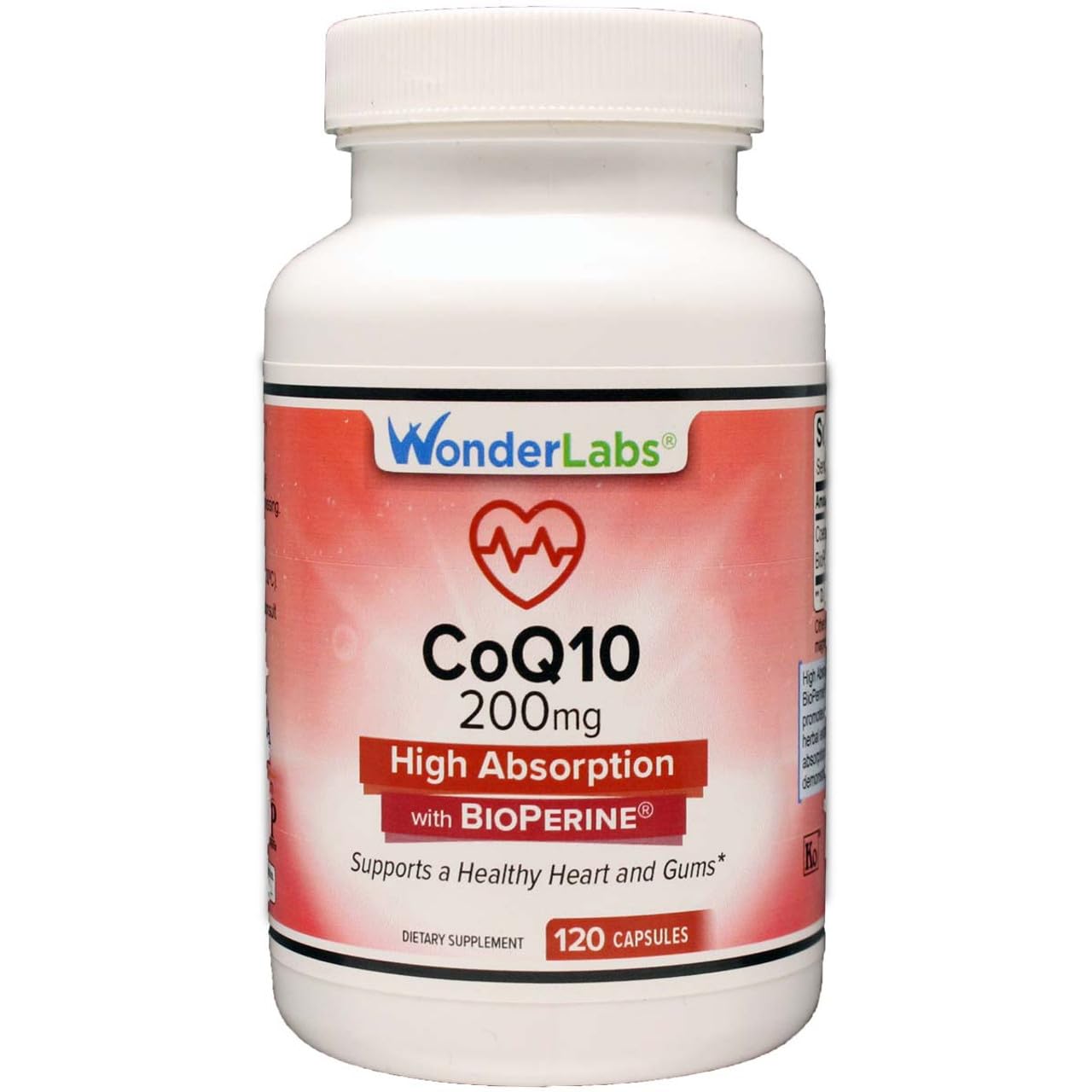 Wonder Laboratories CoQ10 High Absorption with BioPerine Capsules, 120 Capsules