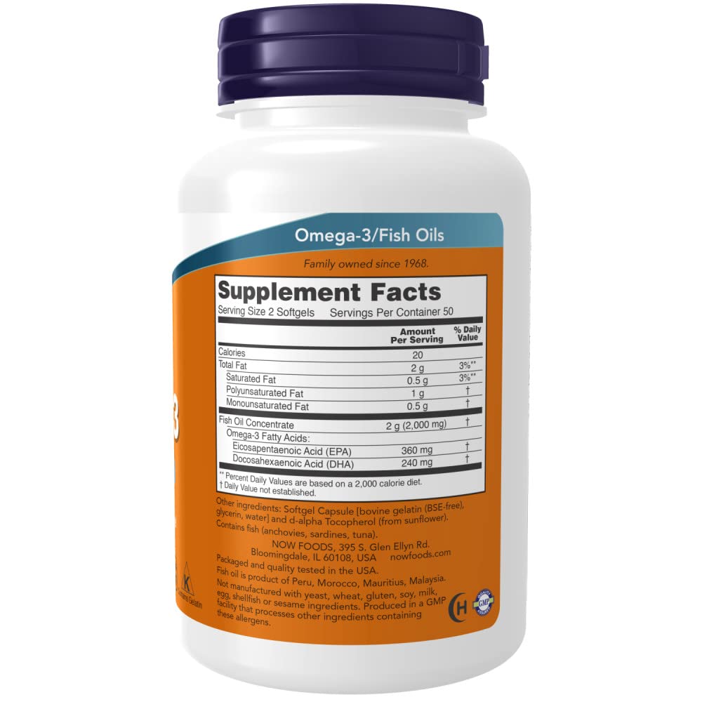 NOW Foods Omega-3 2000mg Softgels 200 Count