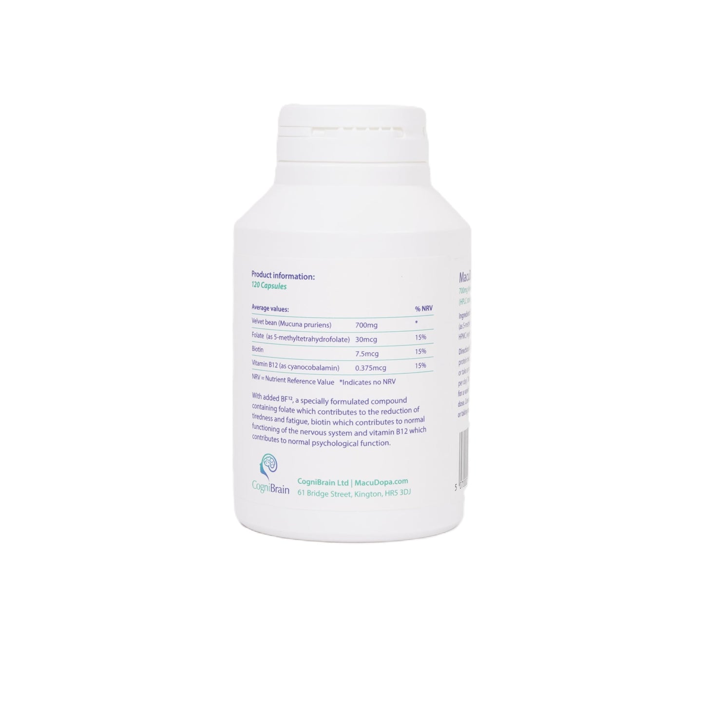 MacuDopa Day Capsules 700mg Proprietary Blend, 63% HPLC standardised Levodopa, 120 Veggie Capsules
