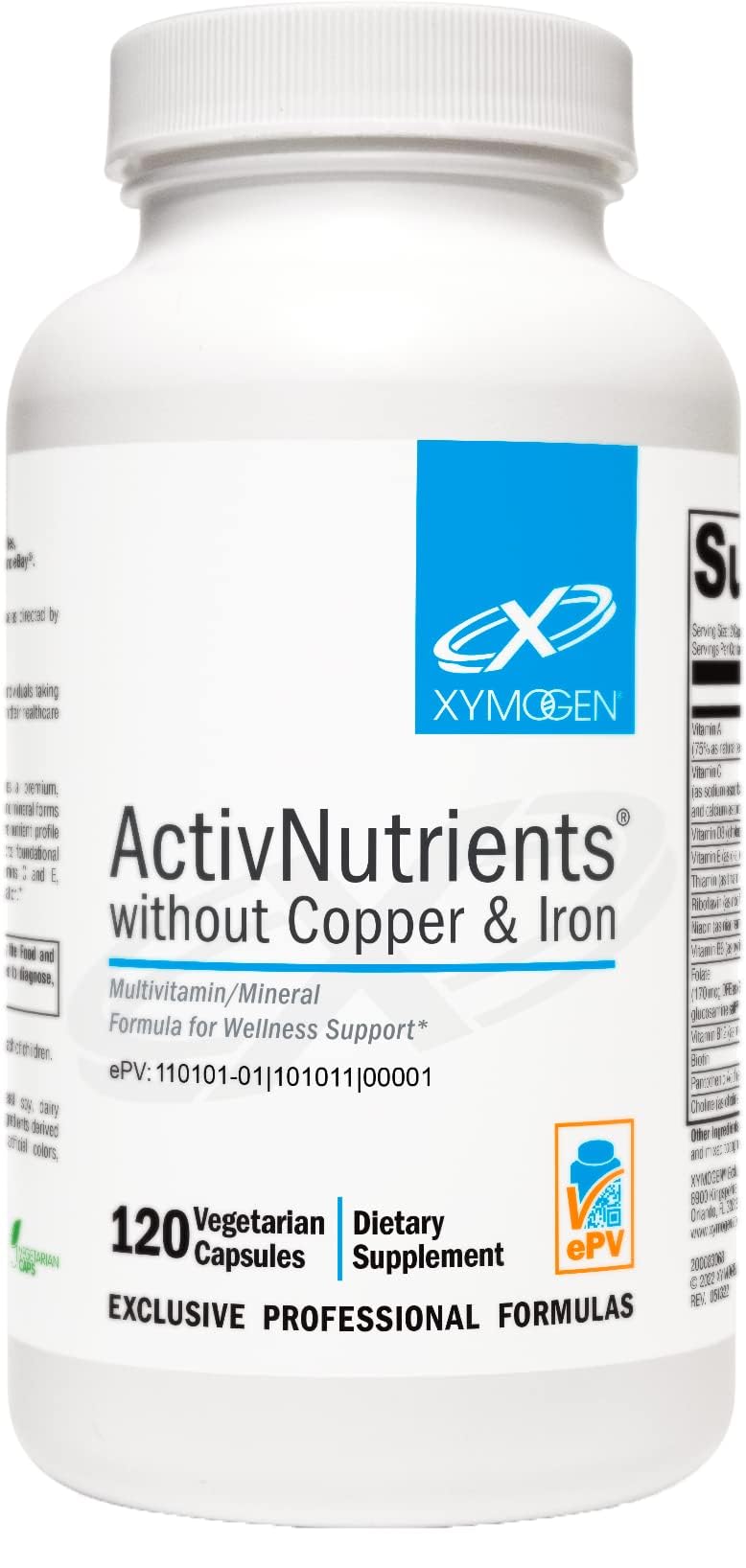 XYMOGEN ActivNutrients Without Copper & Iron - Multimineral Formula, 120 Capsules