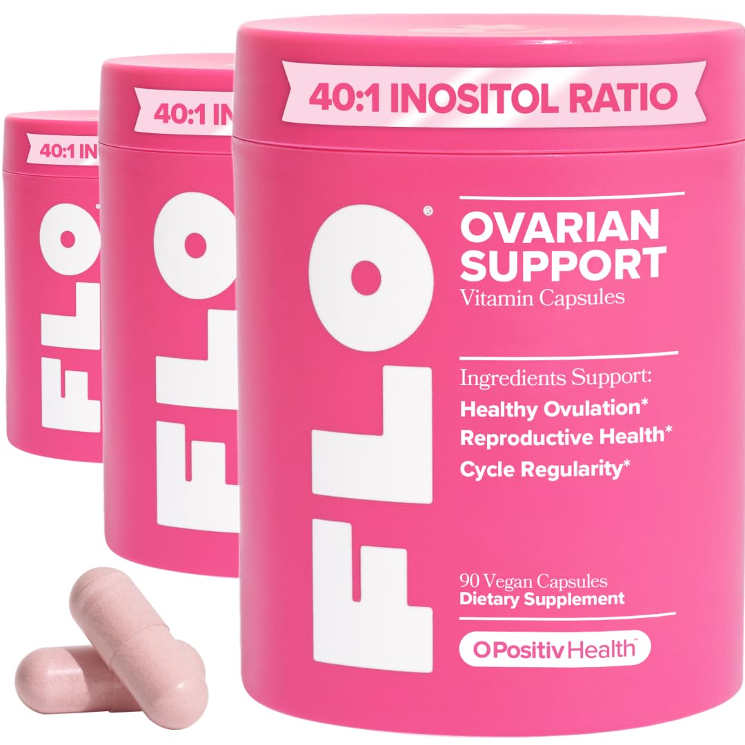 O Positiv FLO Ovarian Health Support – Hormone Balance for Women with DIM, Myo & D-Chiro Inositol, Folic Acid – Ovulation & Cycle Support, 270 Capsules