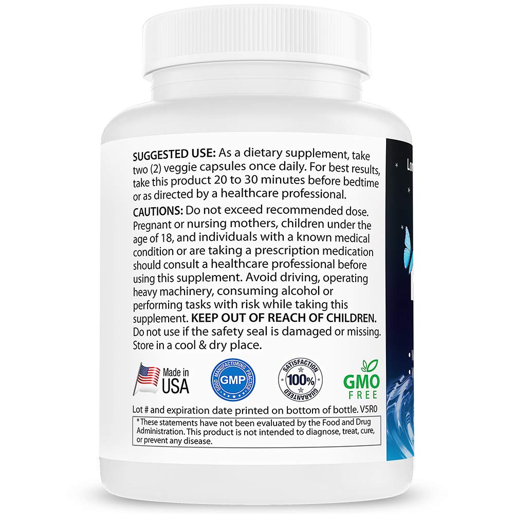 Longevity Premier Nutraceuticals Herbal PM - Herbal Sleep Formula with 5-HTP, Melatonin, Valerian & GABA, 60 Veggie Capsules