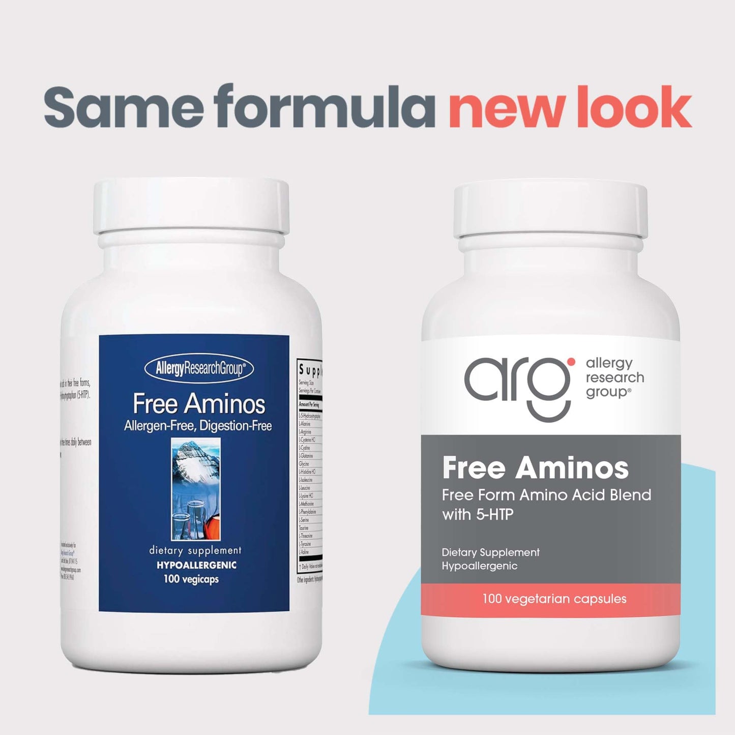 Allergy Research Group Free Aminos Supplement Lean Muscle Mass Support Capsules 100 Count