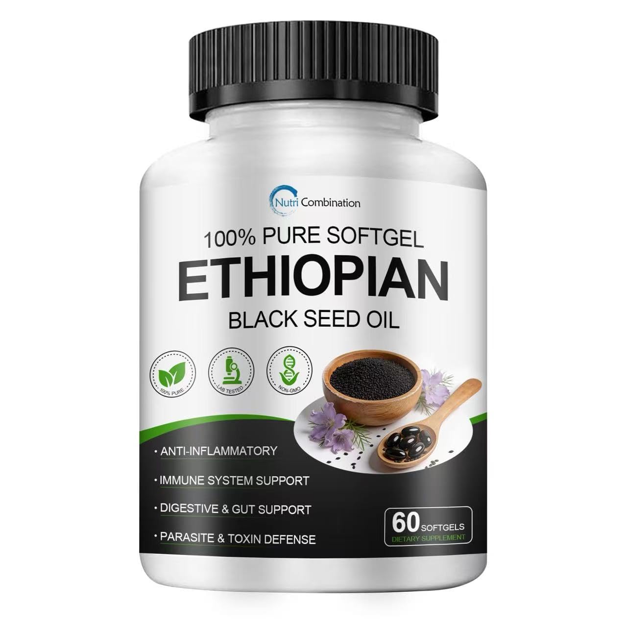 OOLUNESSAOO Ethiopian Black Seed Oil Softgels 60 Capsules