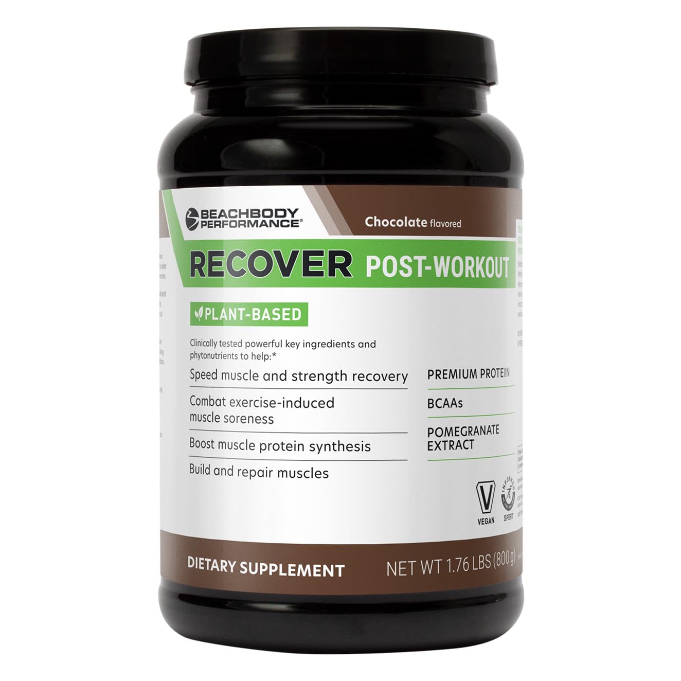BODi Recover Post-Workout Plant-Based Protein Powder Chocolate, 20 Servings