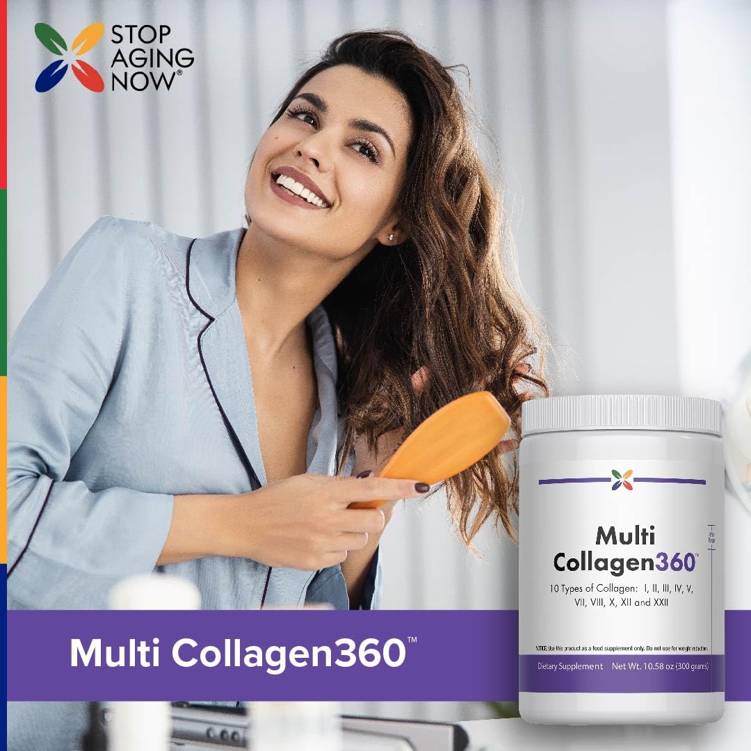 Stop Aging Now Multi Collagen Peptides Powder Unflavored 10.58 Ounce