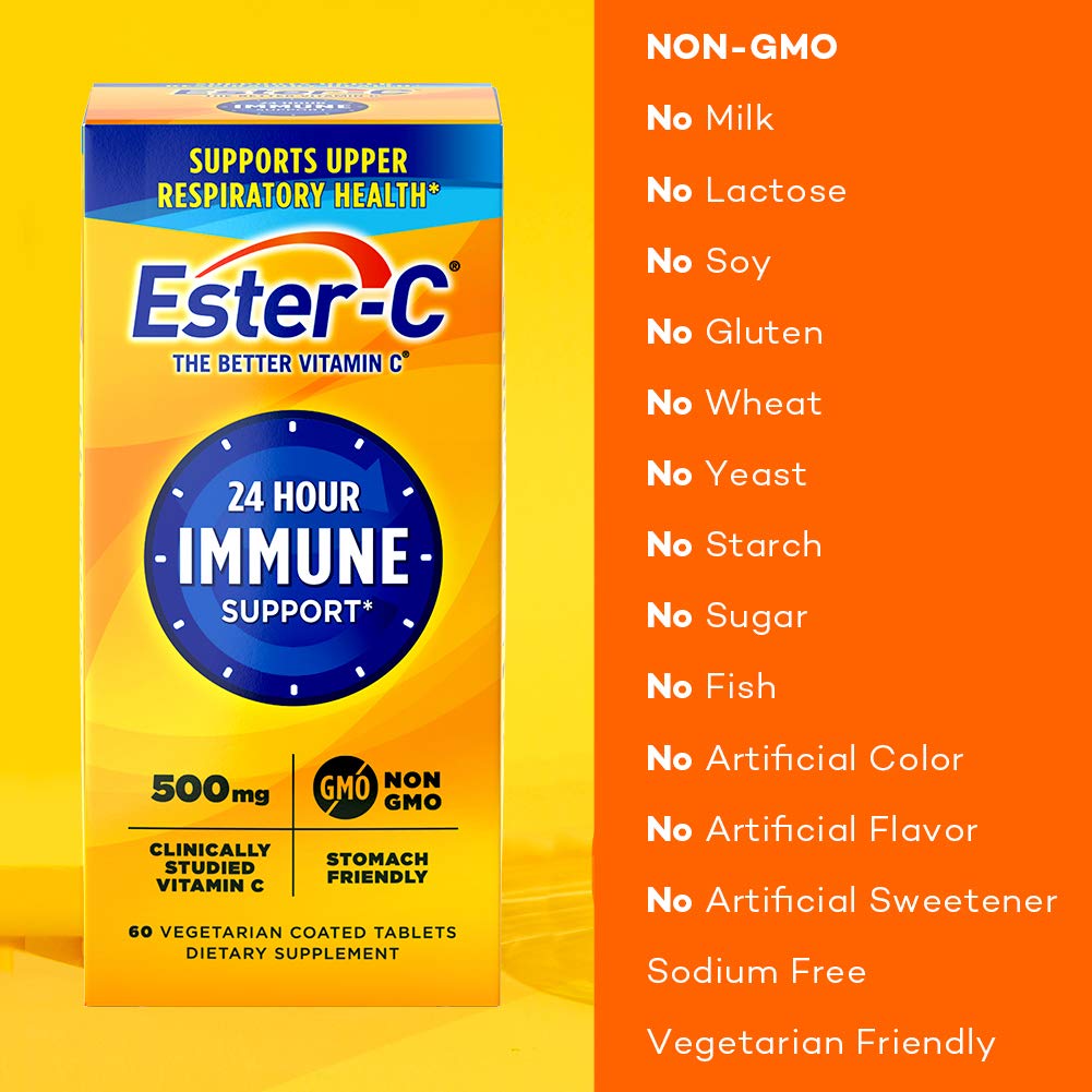 Ester-C Vitamin C 500mg Tablets, 60 Count