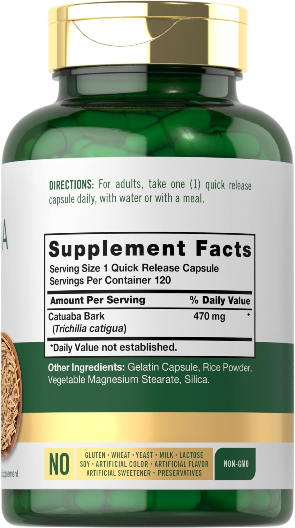 Carlyle Catuaba Bark Supplement 470mg 120 Capsules