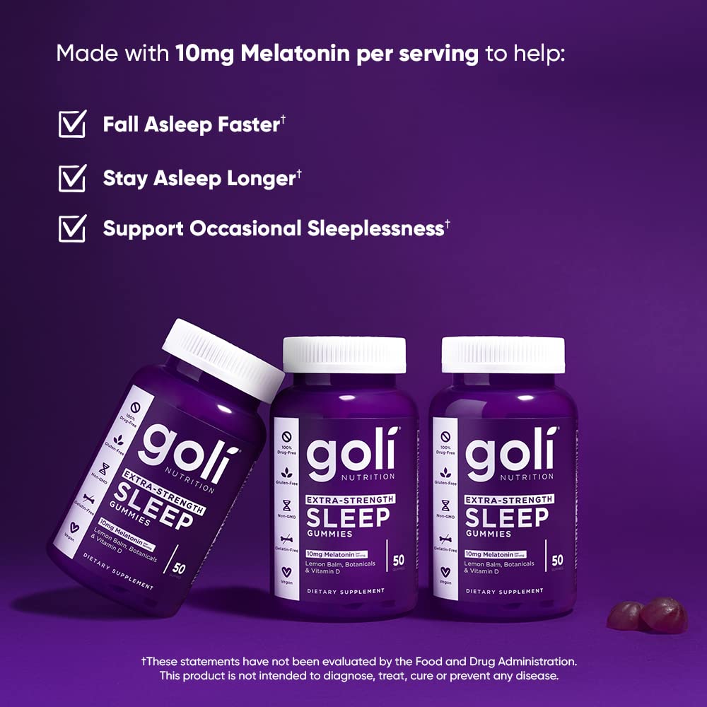 Goli Sleep Gummy 10mg Melatonin, 50 Count
