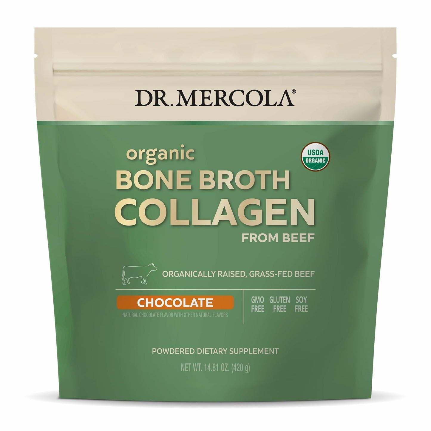 Dr. Mercola Organic Bone Broth Collagen Powder 14.81 Ounce