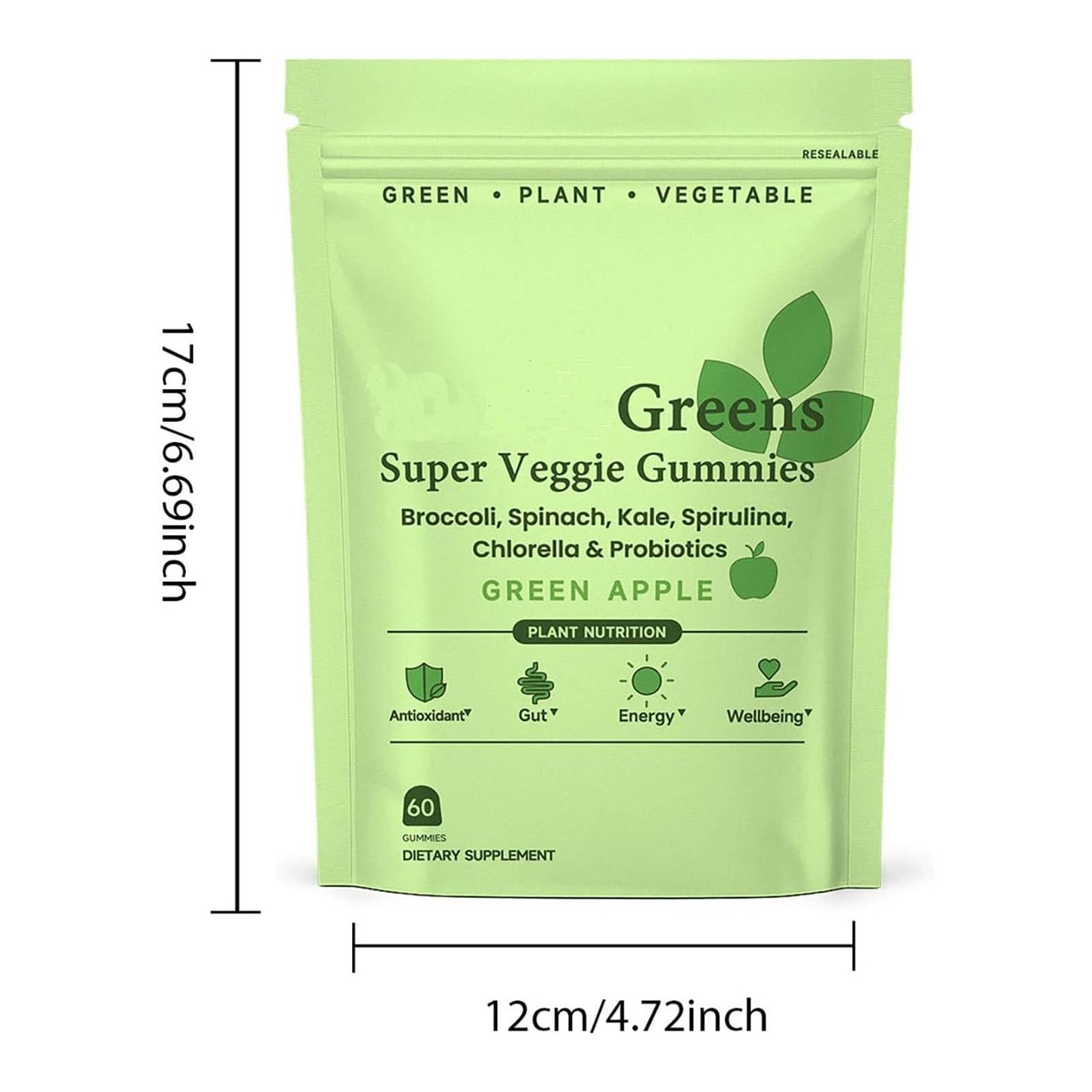 LWLQCZJ Super Veggie Gummies Gummy 60 Count