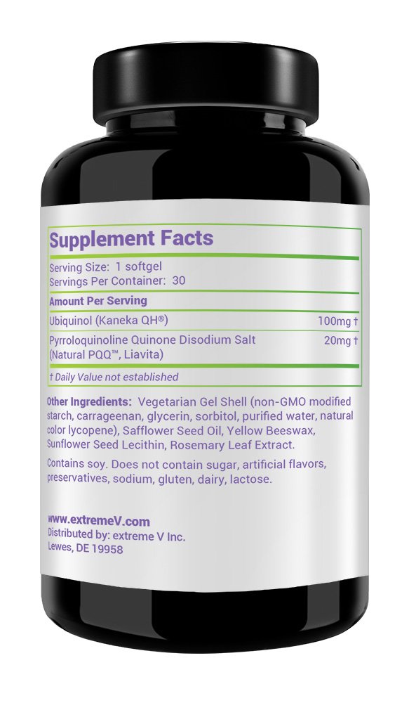Extreme V, Inc FertileQQ Ultra Ubiquinol QH and PQQ Softgels 30 Count