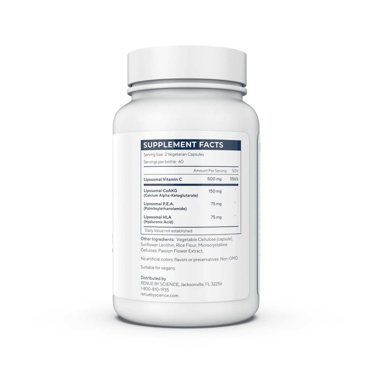 Renue By Science Shield Liposomal Vitamin C CaAKG P.E.A Hyaluronic Acid Capsule 120 Count