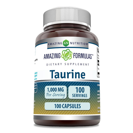 Amazing Nutrition Taurine Amino Acid Supplement Capsule 100 Capsules
