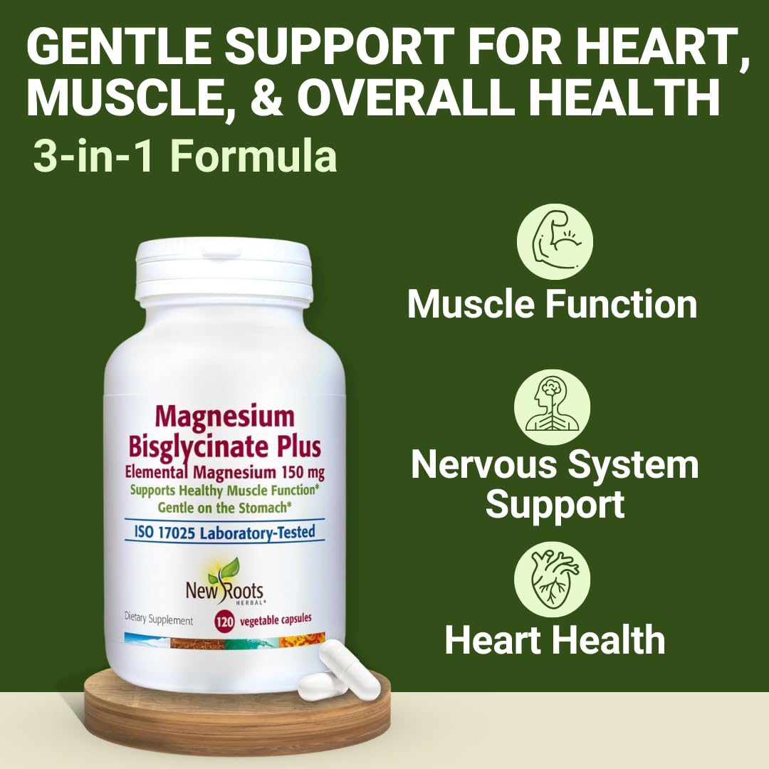 New Roots Herbal Magnesium Bisglycinate Plus 120 Capsules
