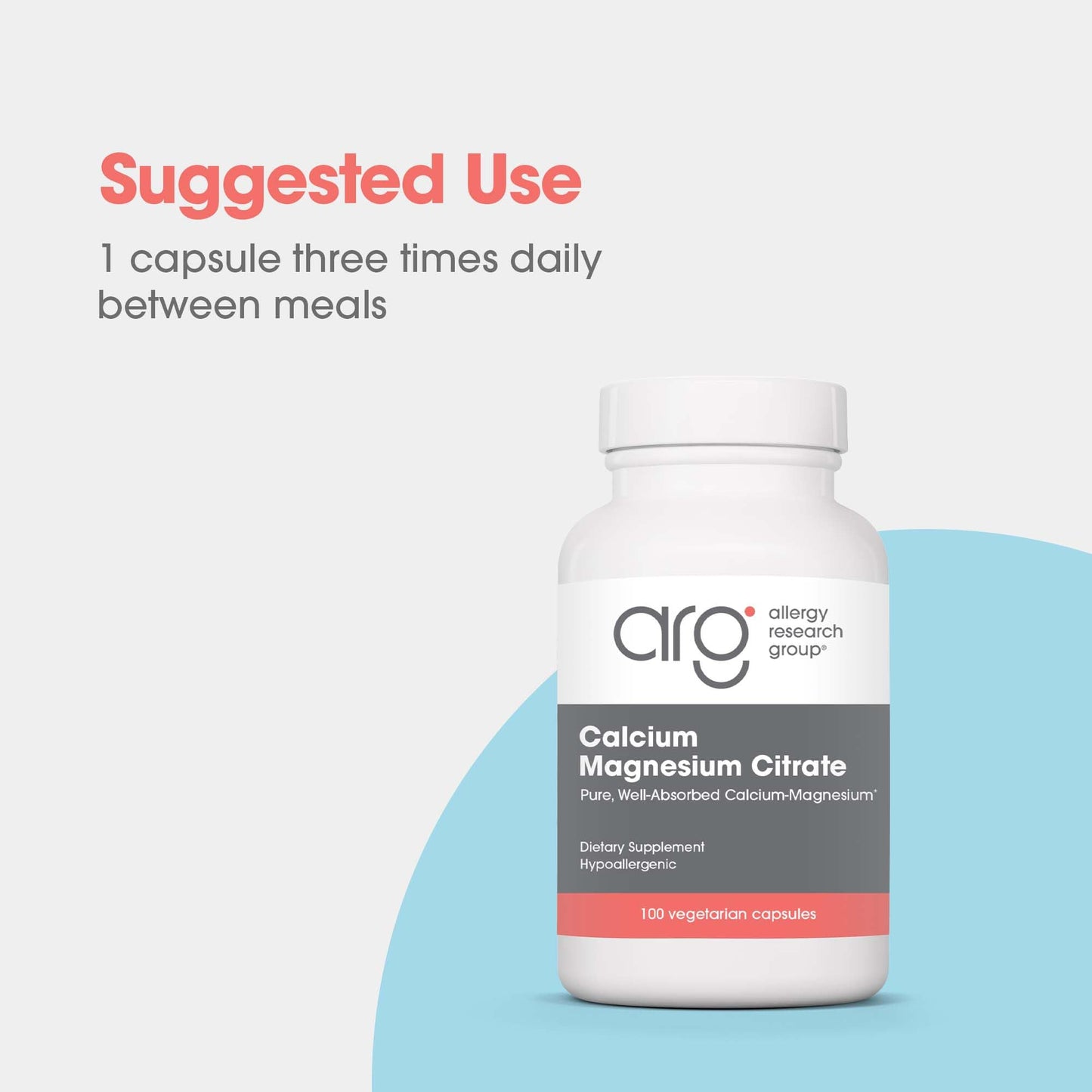 Allergy Research Group Calcium Magnesium Citrate Equal Ratio 100 Capsules