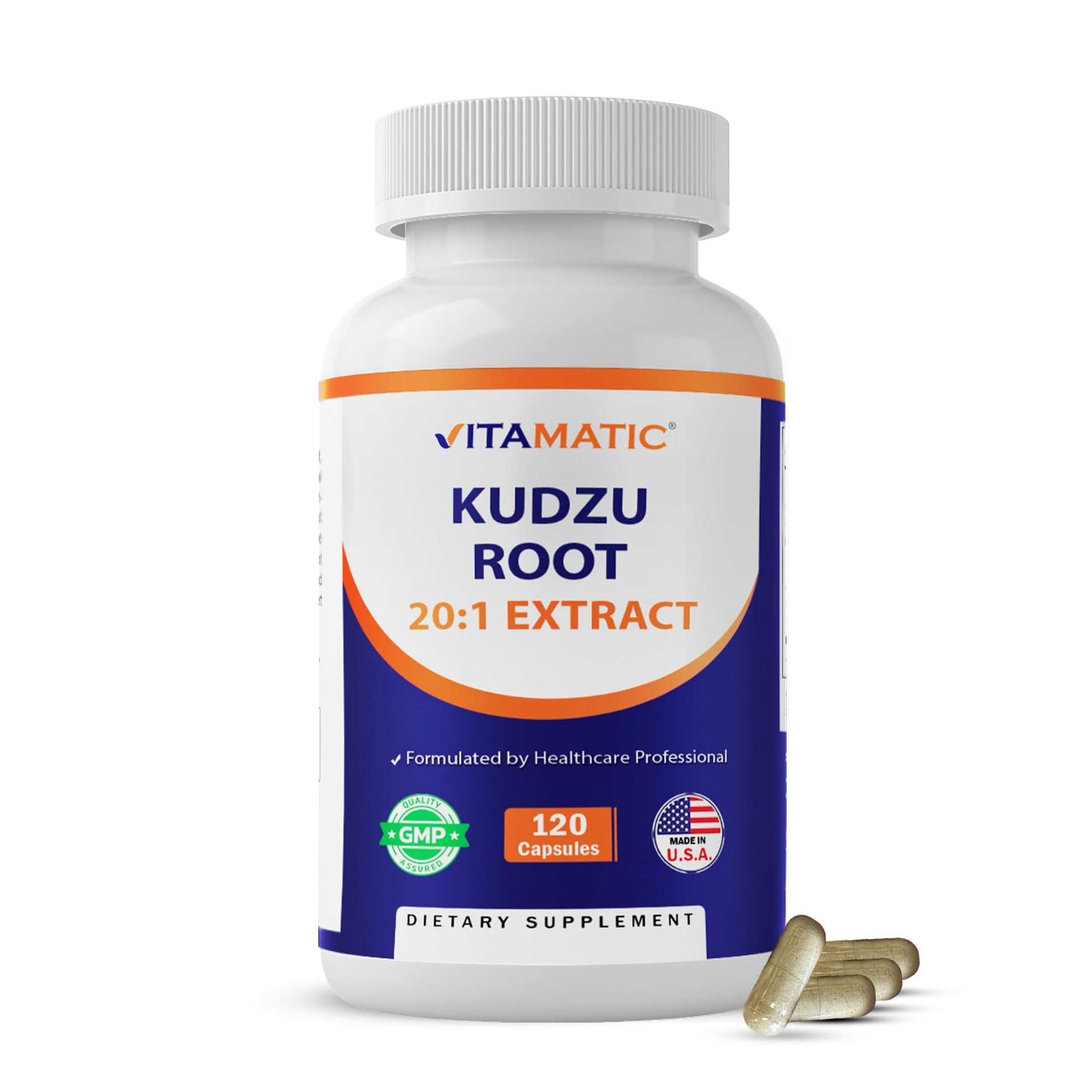 Vitamatic Kudzu Root 20:1 Extract Capsules, 120 Count