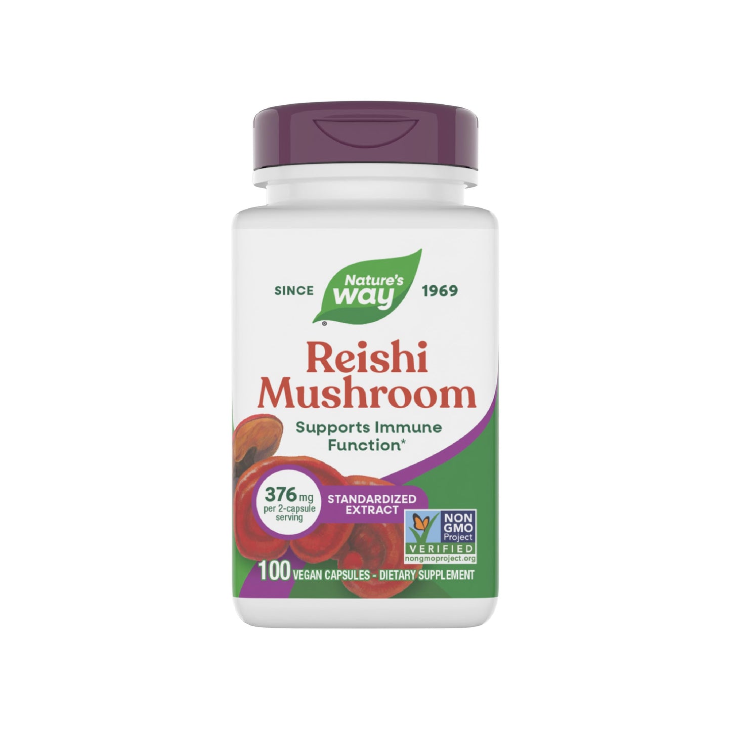 Nature's Way Reishi Mushroom Standardized Extract Capsule 100 Count