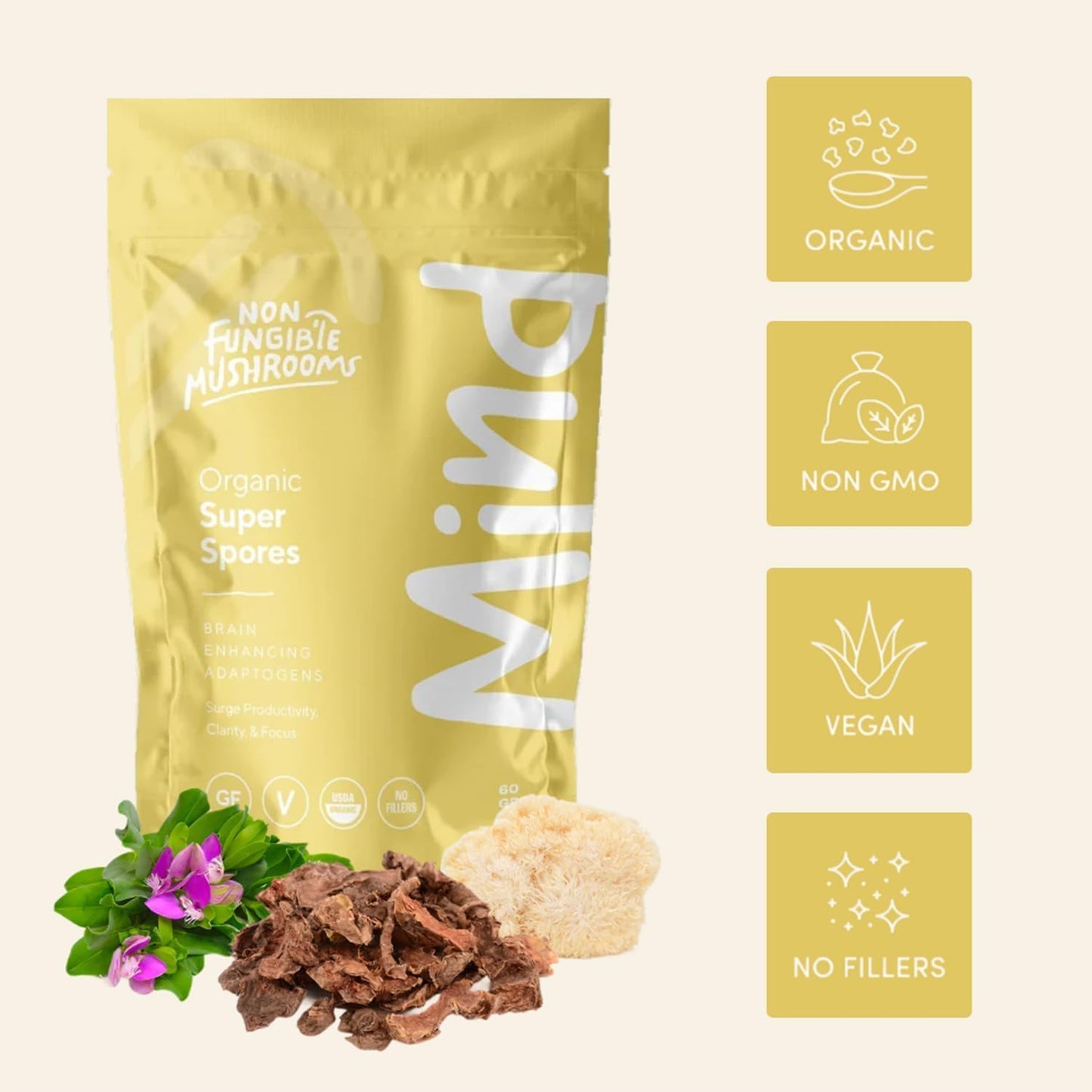 Non Fungible Mushrooms Mind Adaptogenic Mushroom Powder 2.12 oz