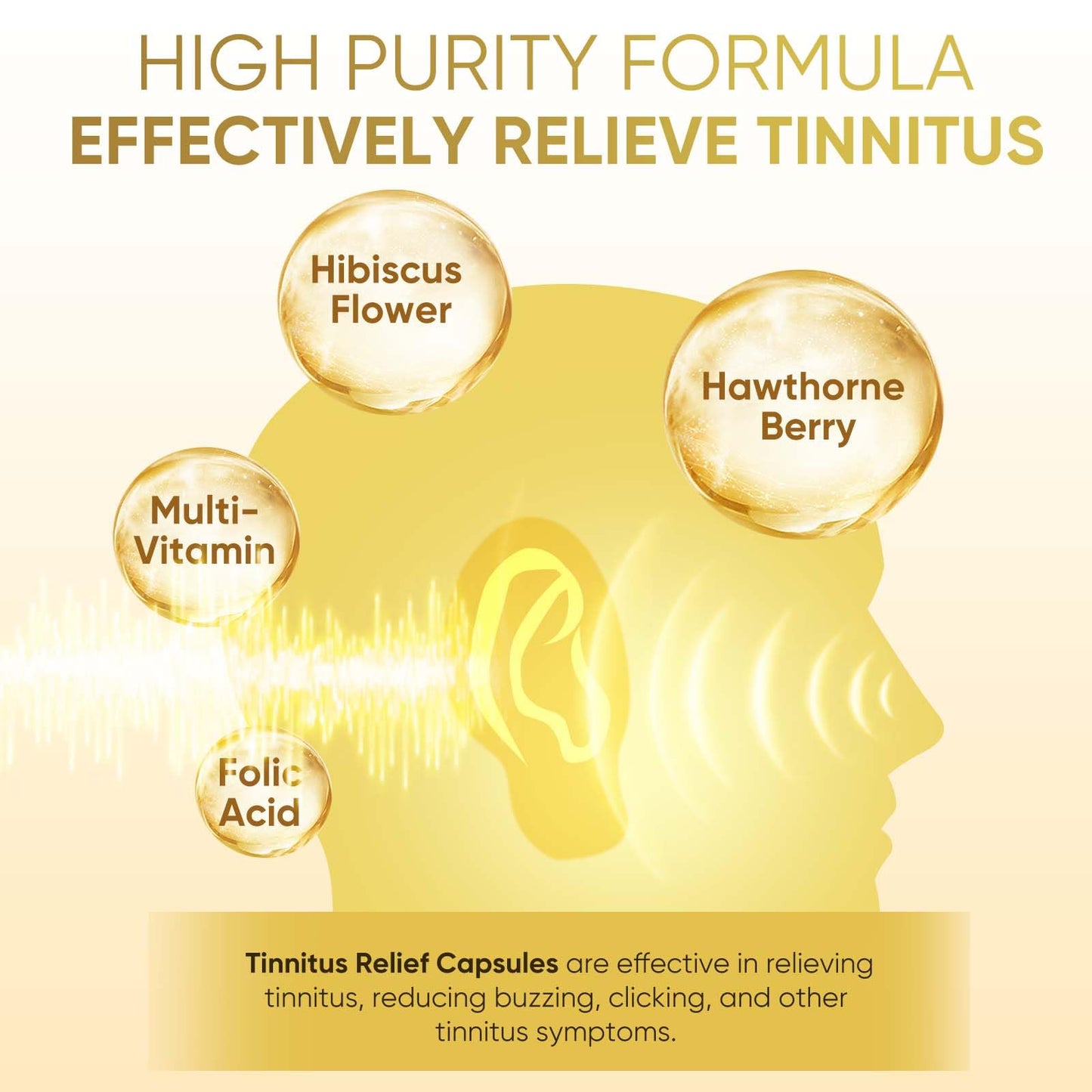 Life Nutrition Tinnitus Relief for Ringing Ears 1200mg Capsule, 120 Count