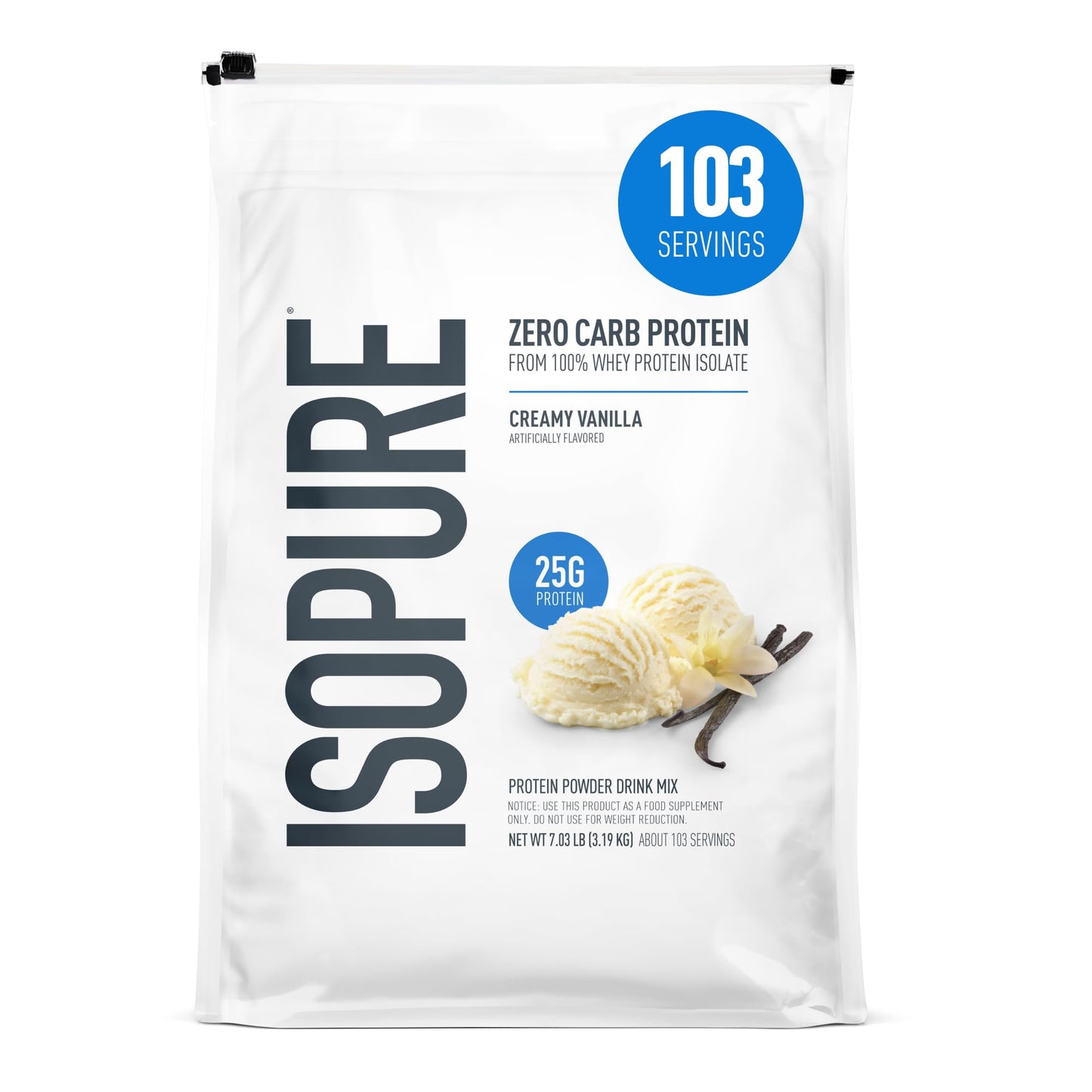 Isopure Zero Carb Whey Isolate Protein Powder 120 Servings