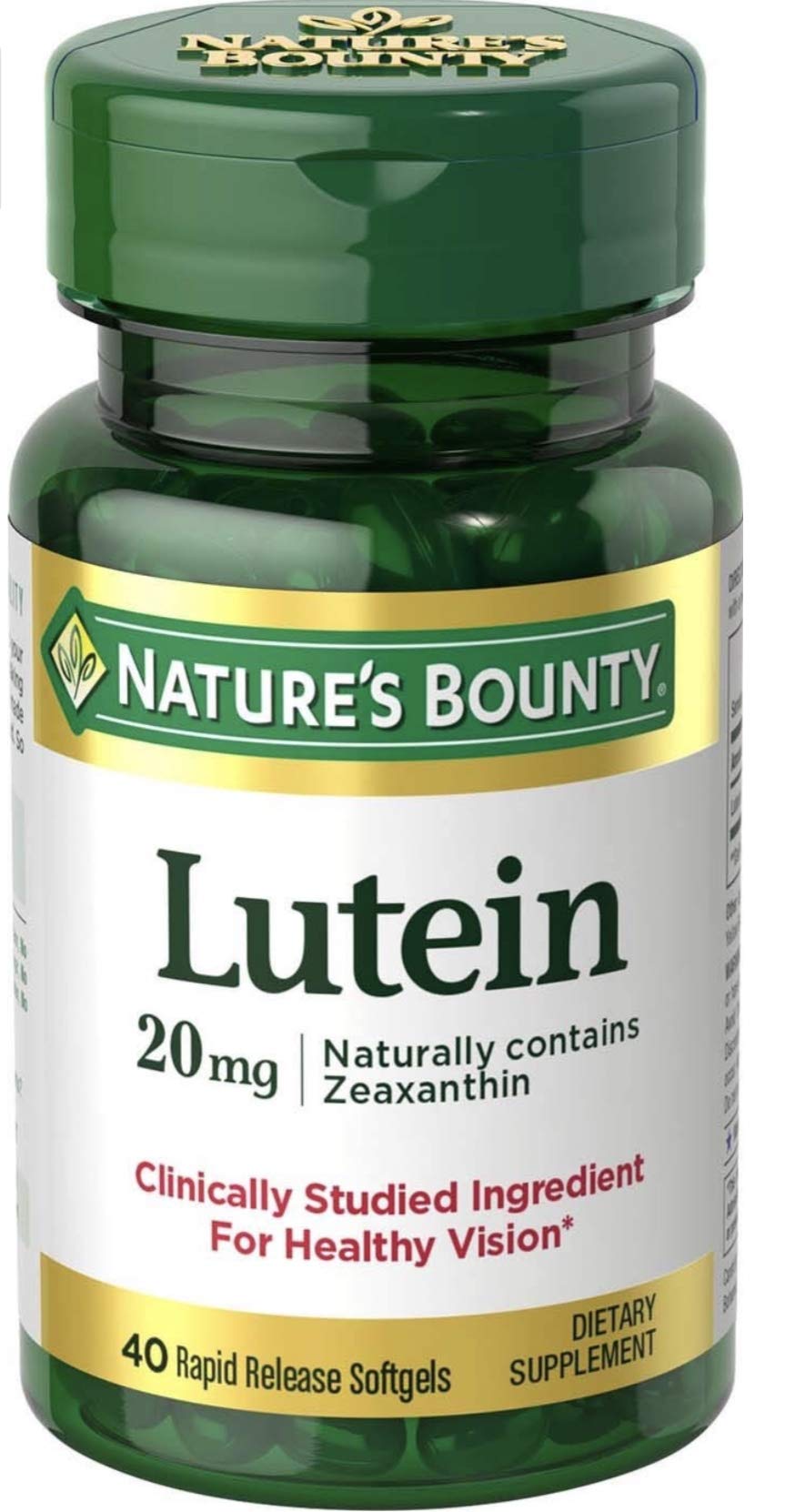 Nature's Bounty Lutein 20mg Softgels, 60 Softgels