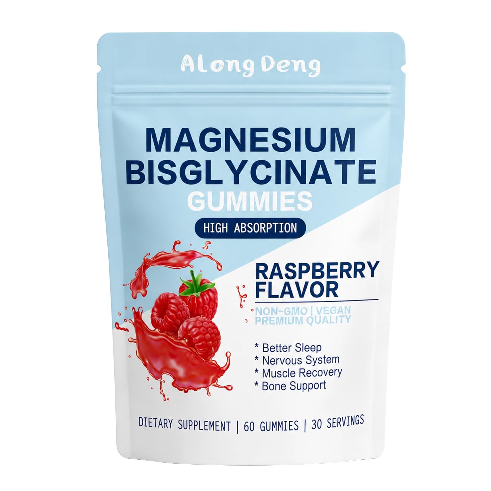 ALongDeng Magnesium Bisglycinate Gummies 60 Count