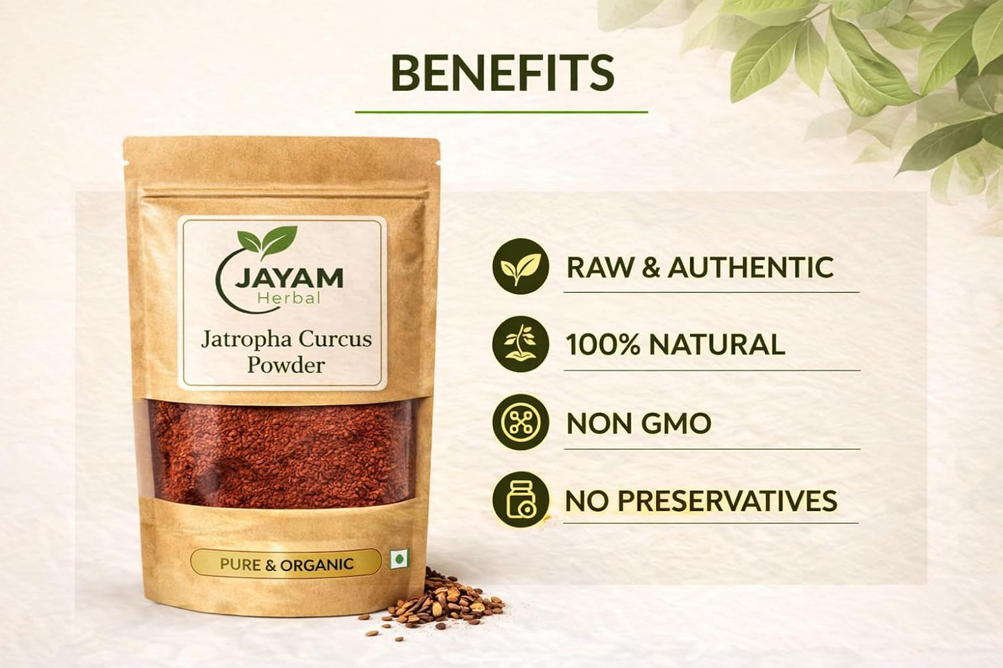 MADHURAM ENTERPRISE Jayam Herbal Jatropha Curcas Powder 3.52 Ounce
