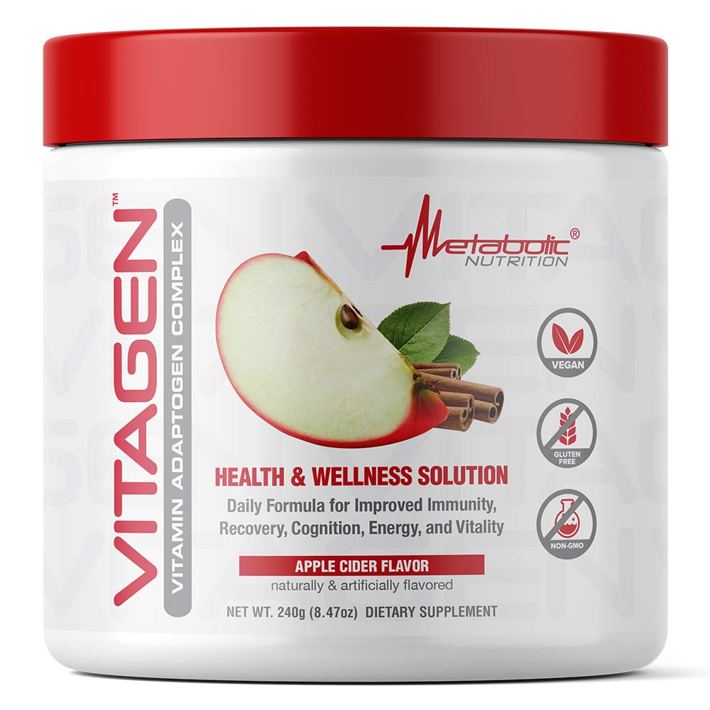 Metabolic Nutrition Vitagen Vitamin Adaptogen Complex Powder 8.5 Ounces Apple Cider