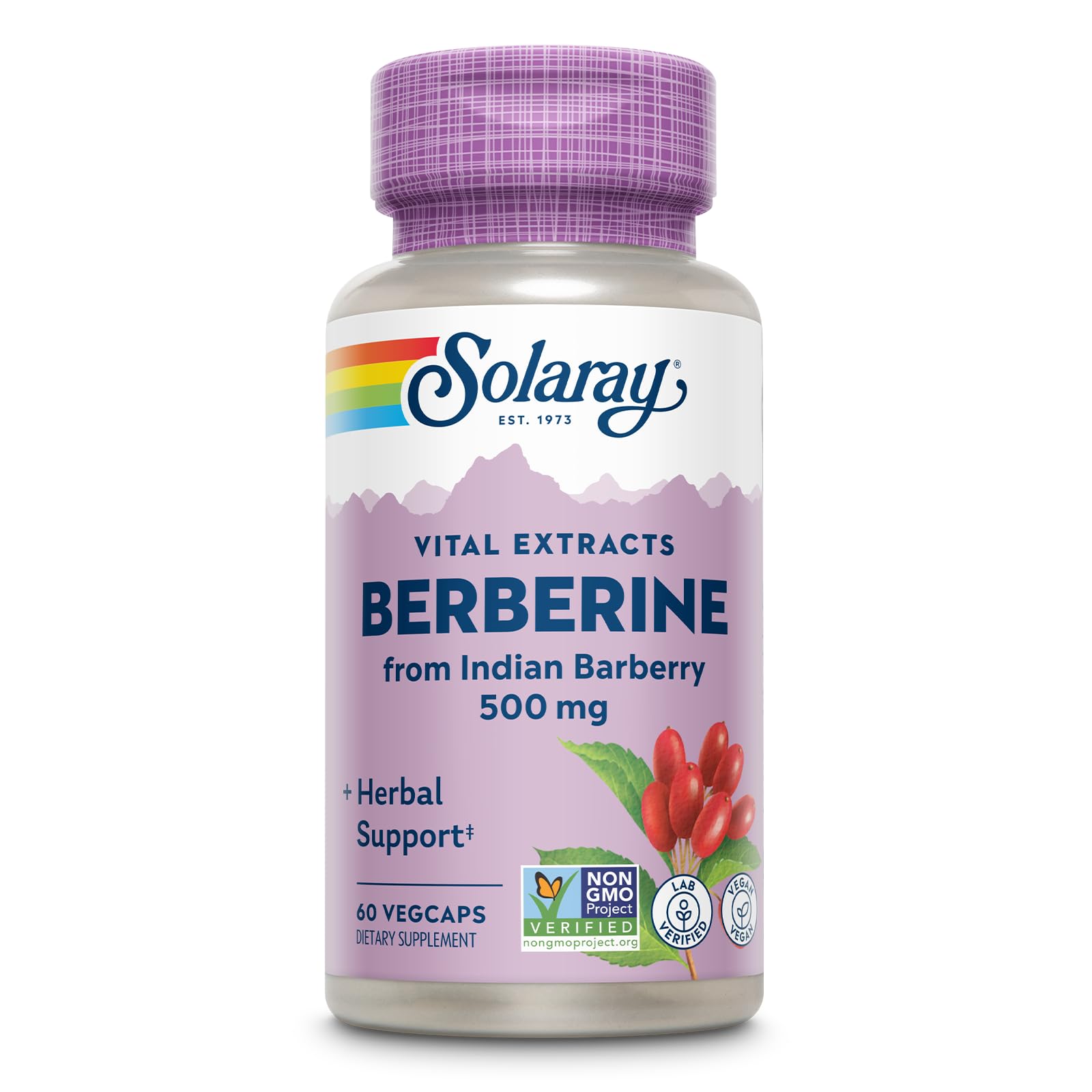 SOLARAY Berberine Extract 500 mg Capsule, 60 Count