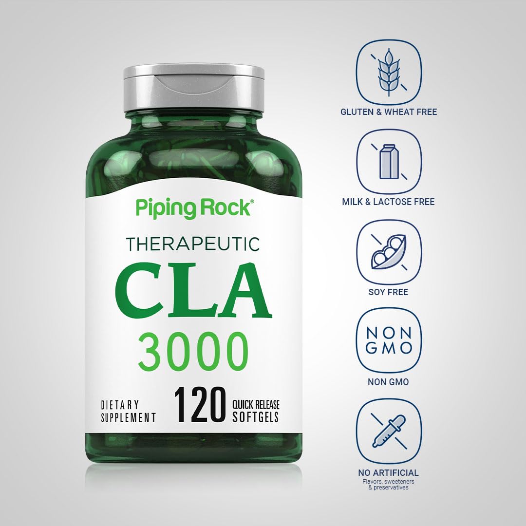 Piping Rock CLA Supplements 3000mg Softgels 120 Count