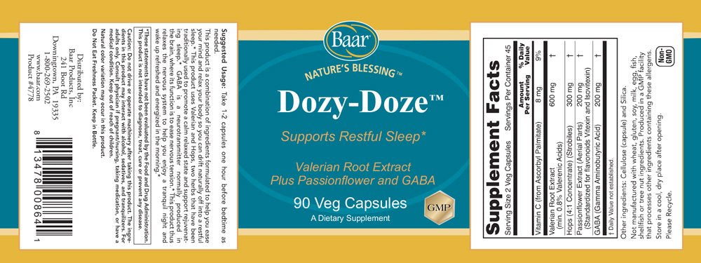 Baar Dozy-Doze Capsules, 90 Count