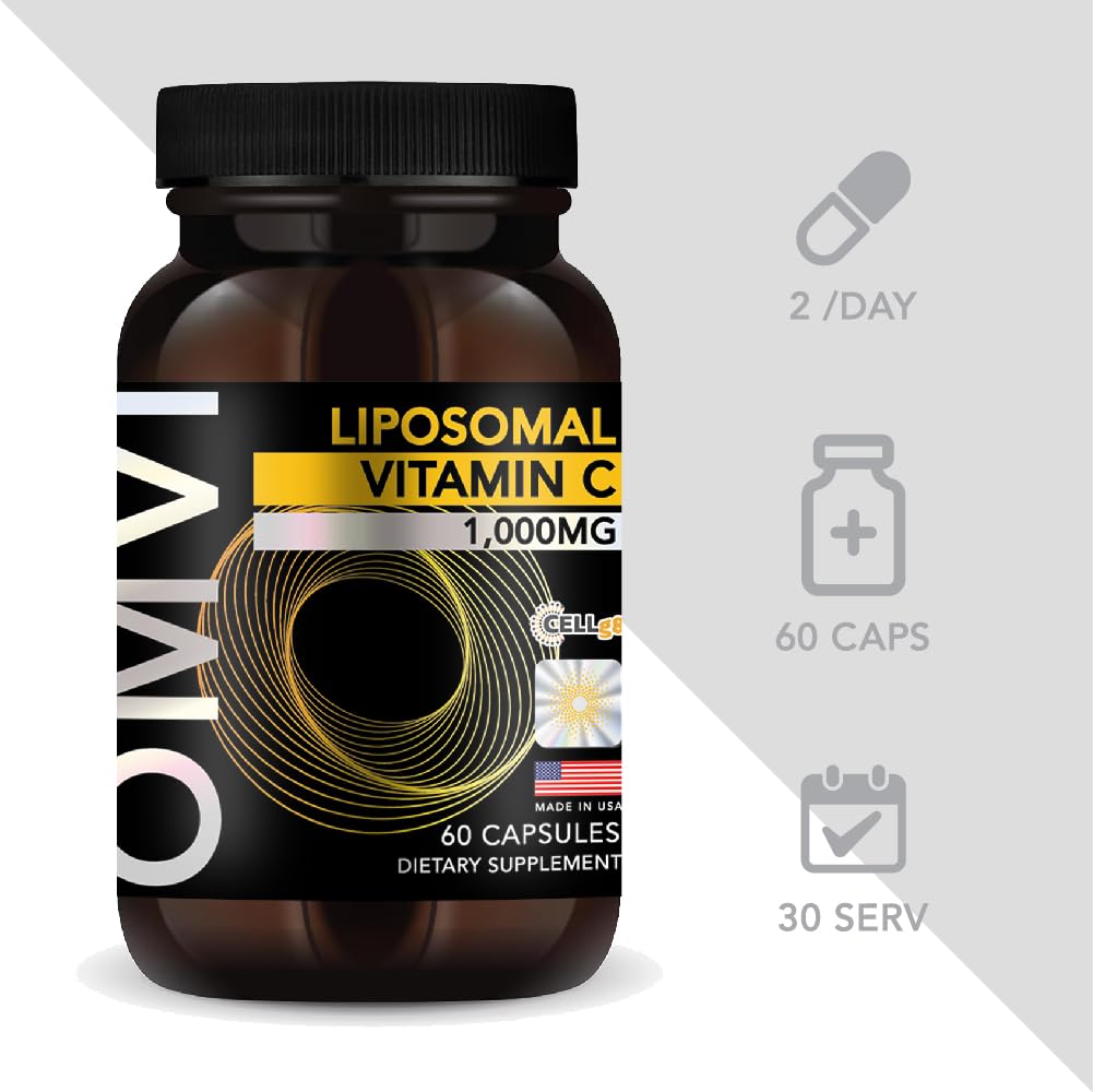 Omvi Liposomal Vitamin C 85% 1000mg per Serving, 60 Capsules