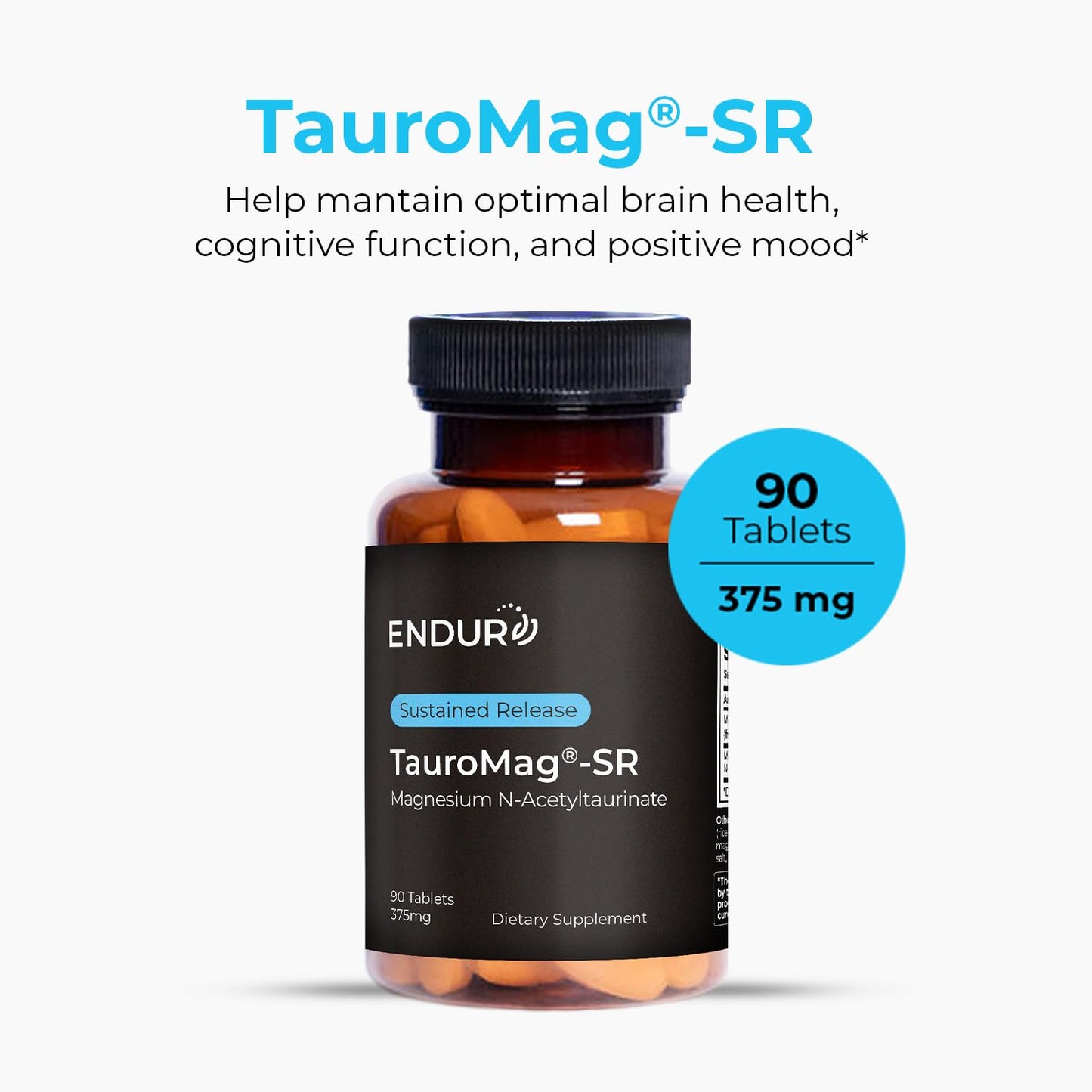 Endurance Products ENDUR-TAUROMAG Magnesium + Taurine SR (Sustained Release) 375 mg Tablet, 90 Tablets